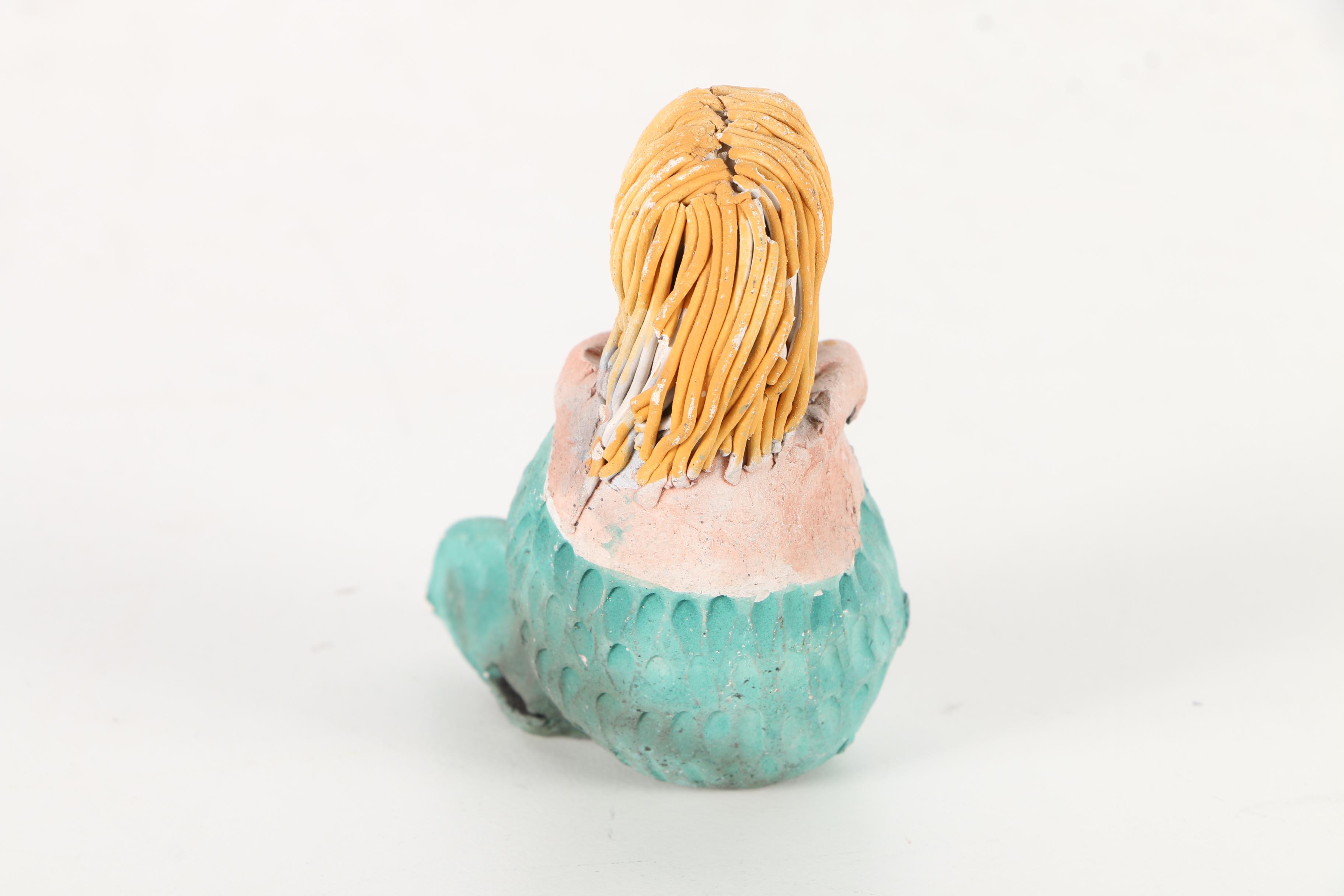 Chris Moses Pottery Figurines of a Mermaid and Walrus