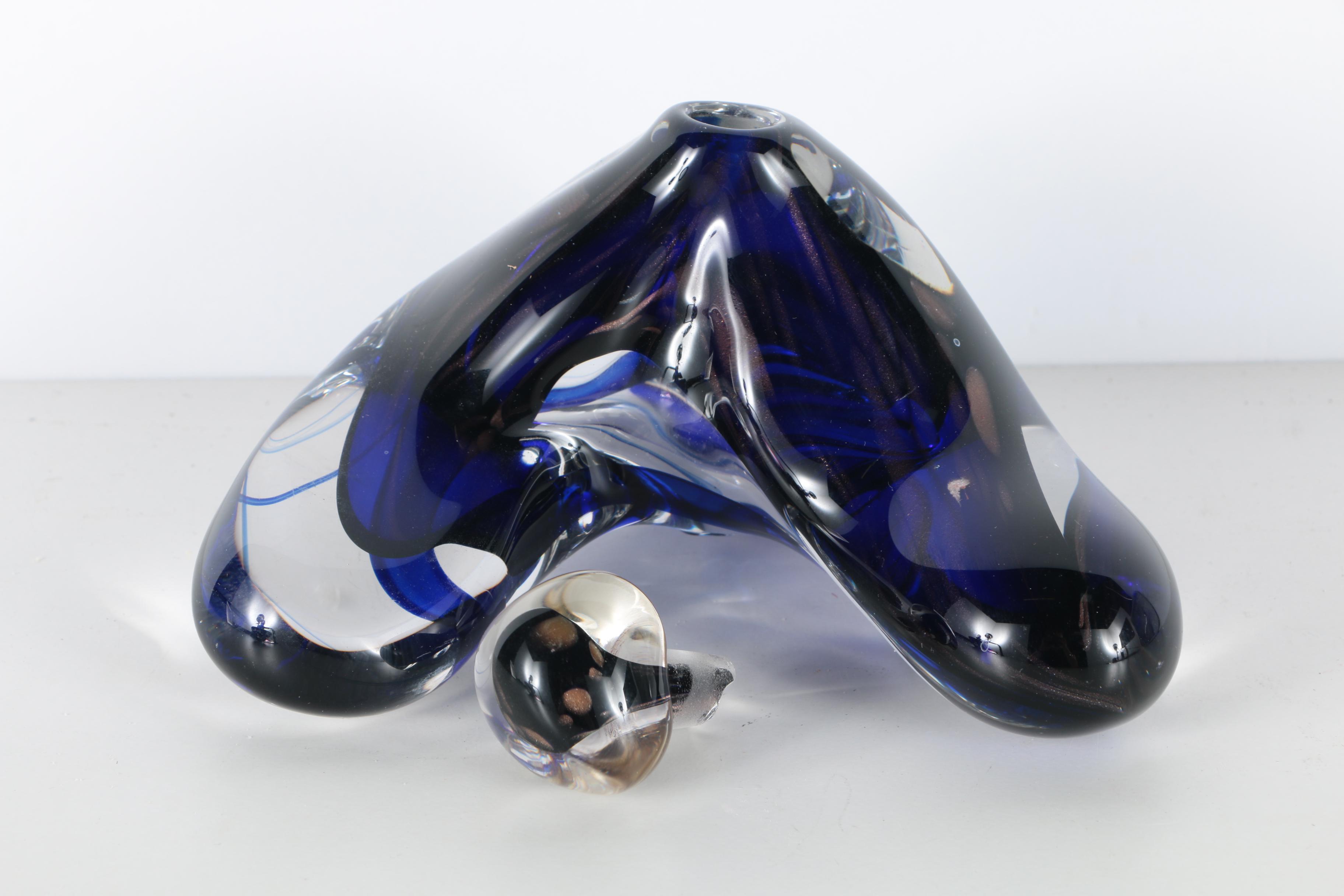 Collection of Signed David Goldhagen Art Glass Perfume Bottles