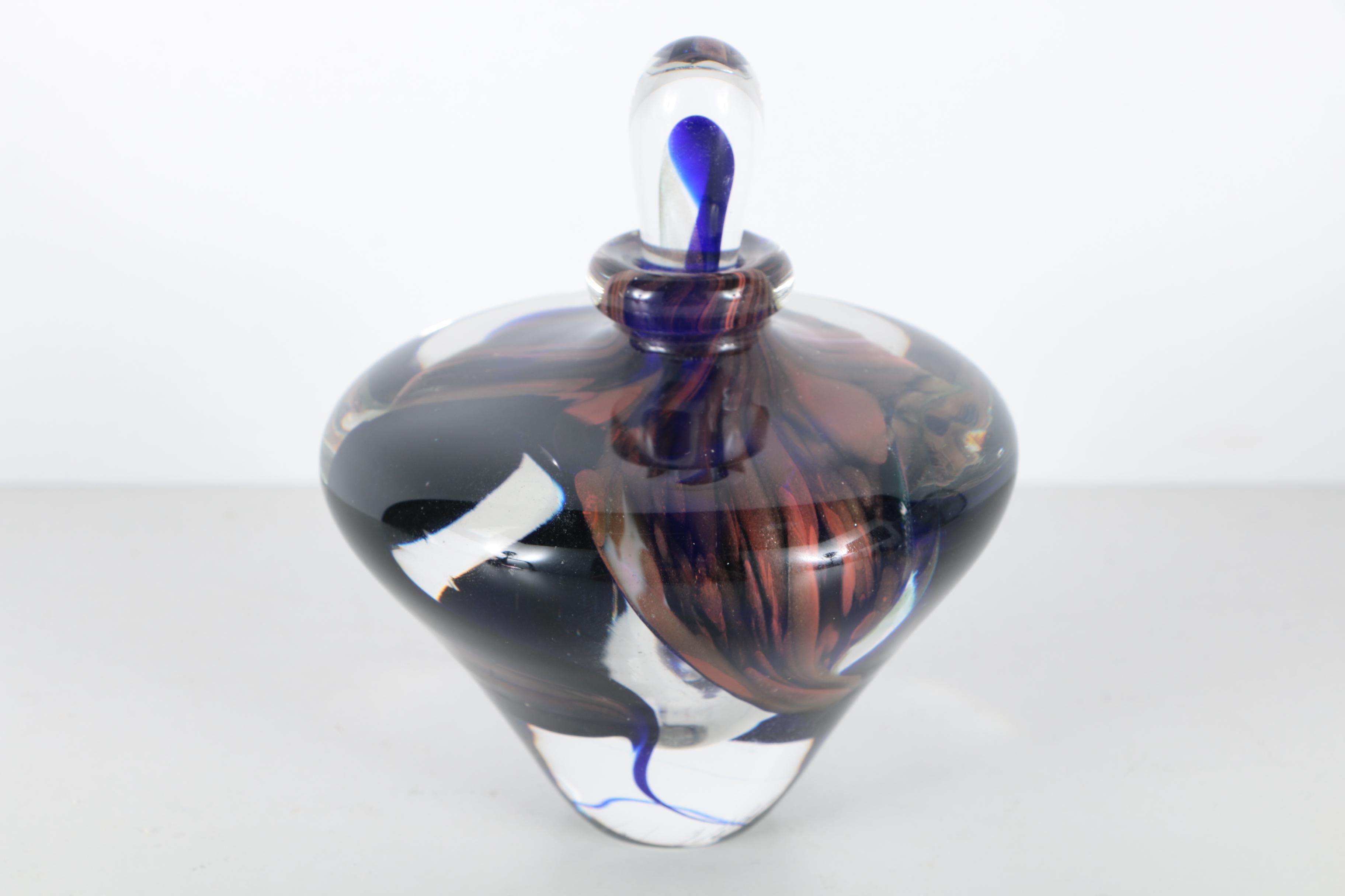 Collection of Signed David Goldhagen Art Glass Perfume Bottles