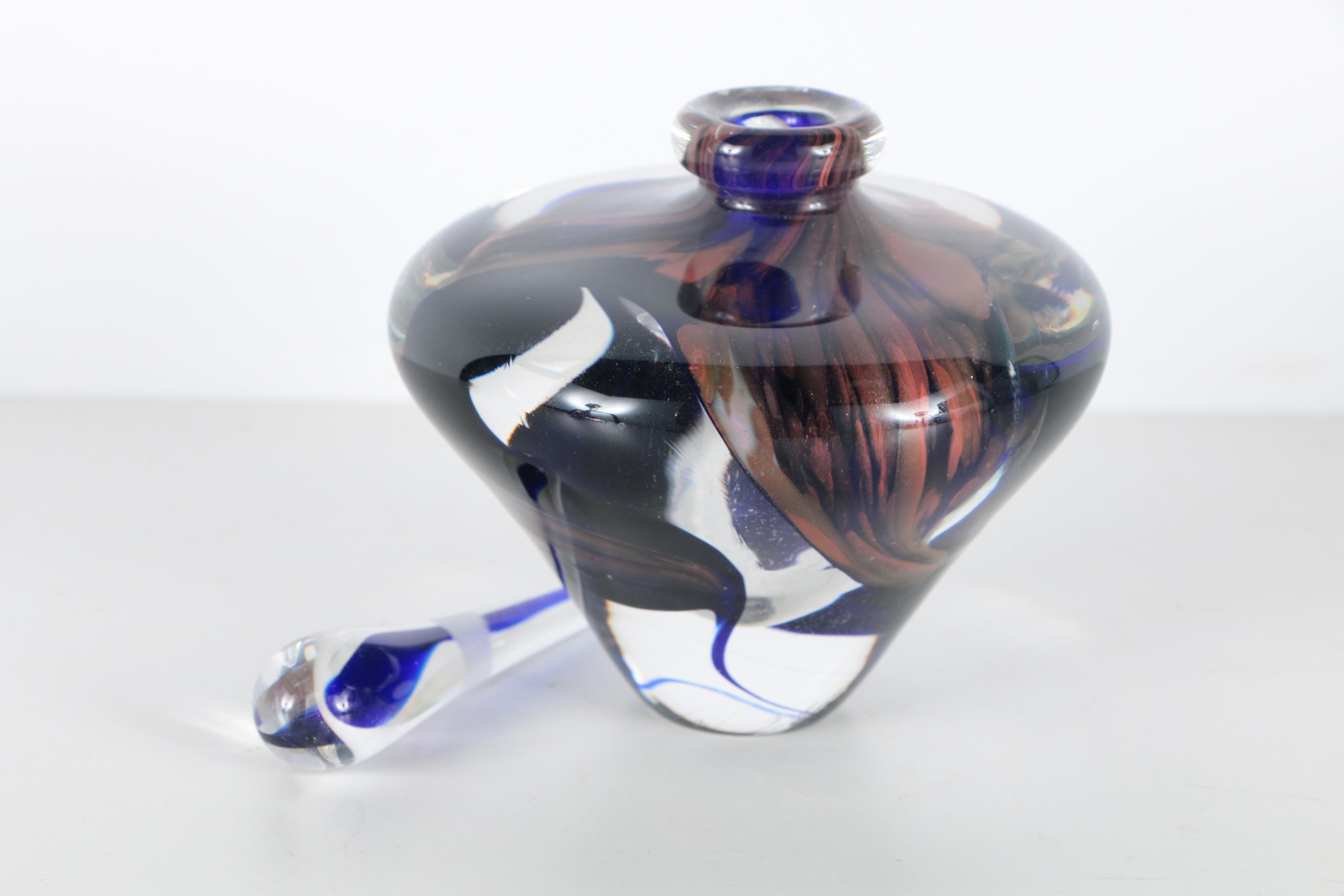 Collection of Signed David Goldhagen Art Glass Perfume Bottles