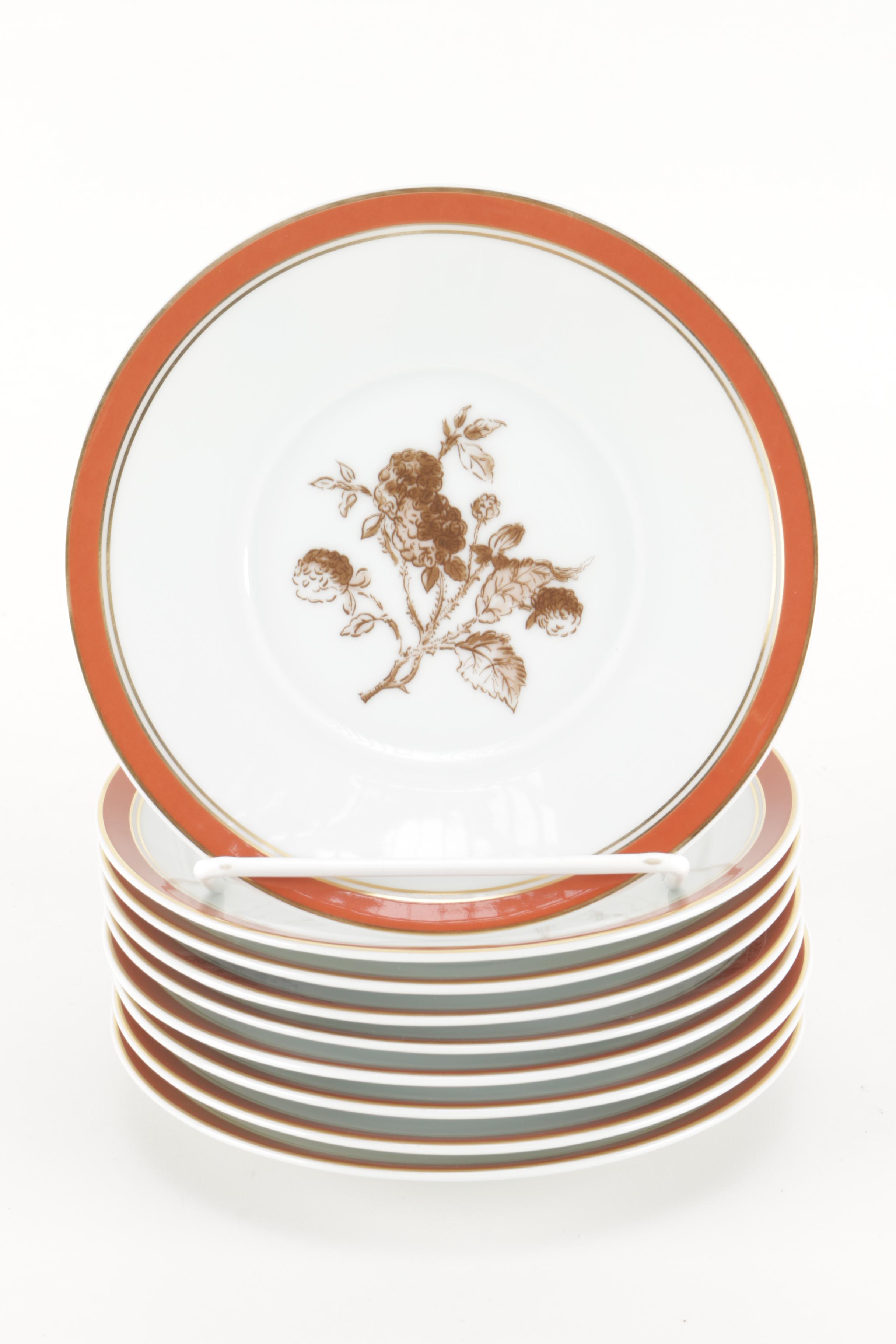 Set of Bernardaud "Blackberry Farm" Cups and Saucers