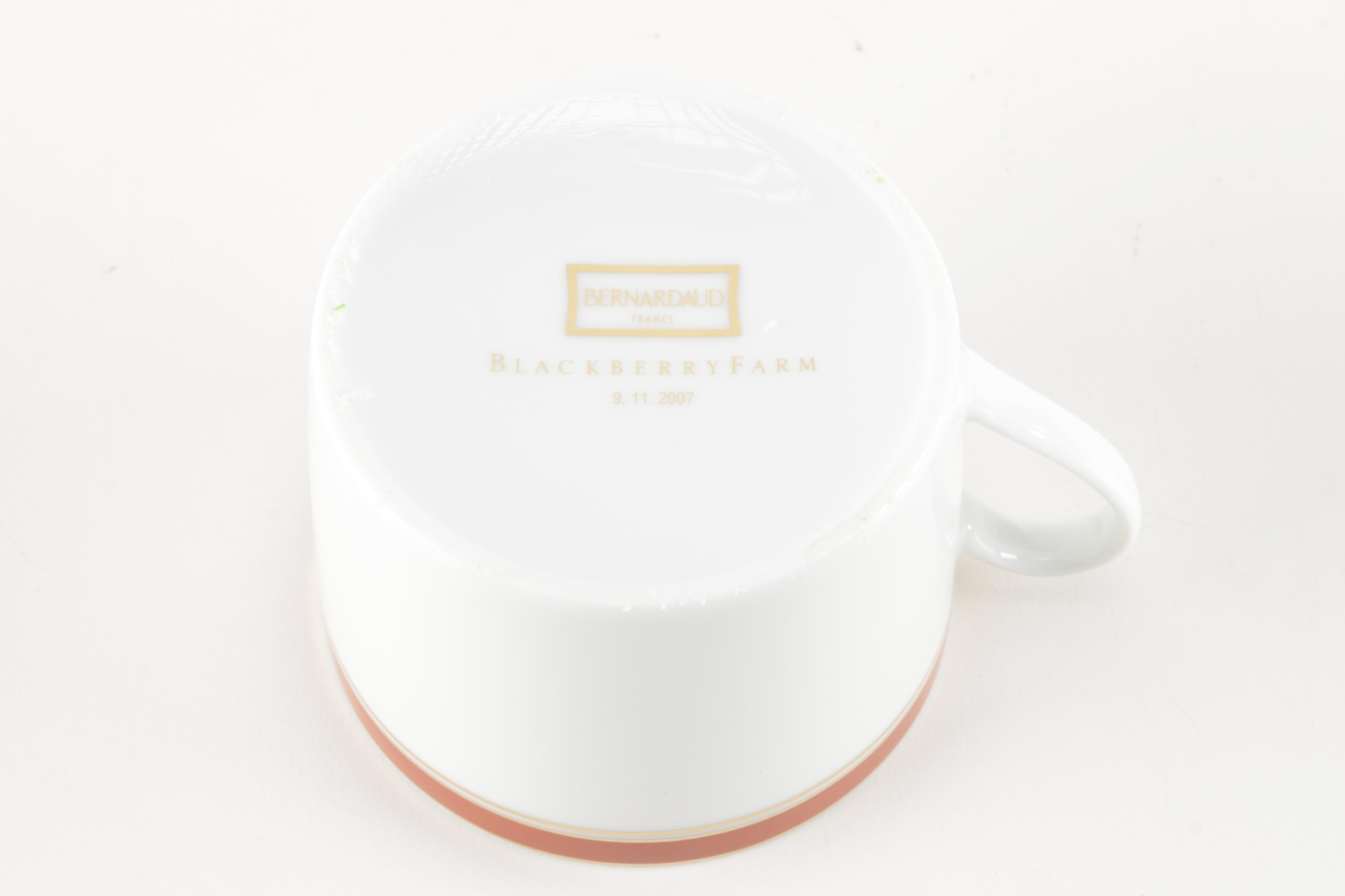 Set of Bernardaud "Blackberry Farm" Cups and Saucers