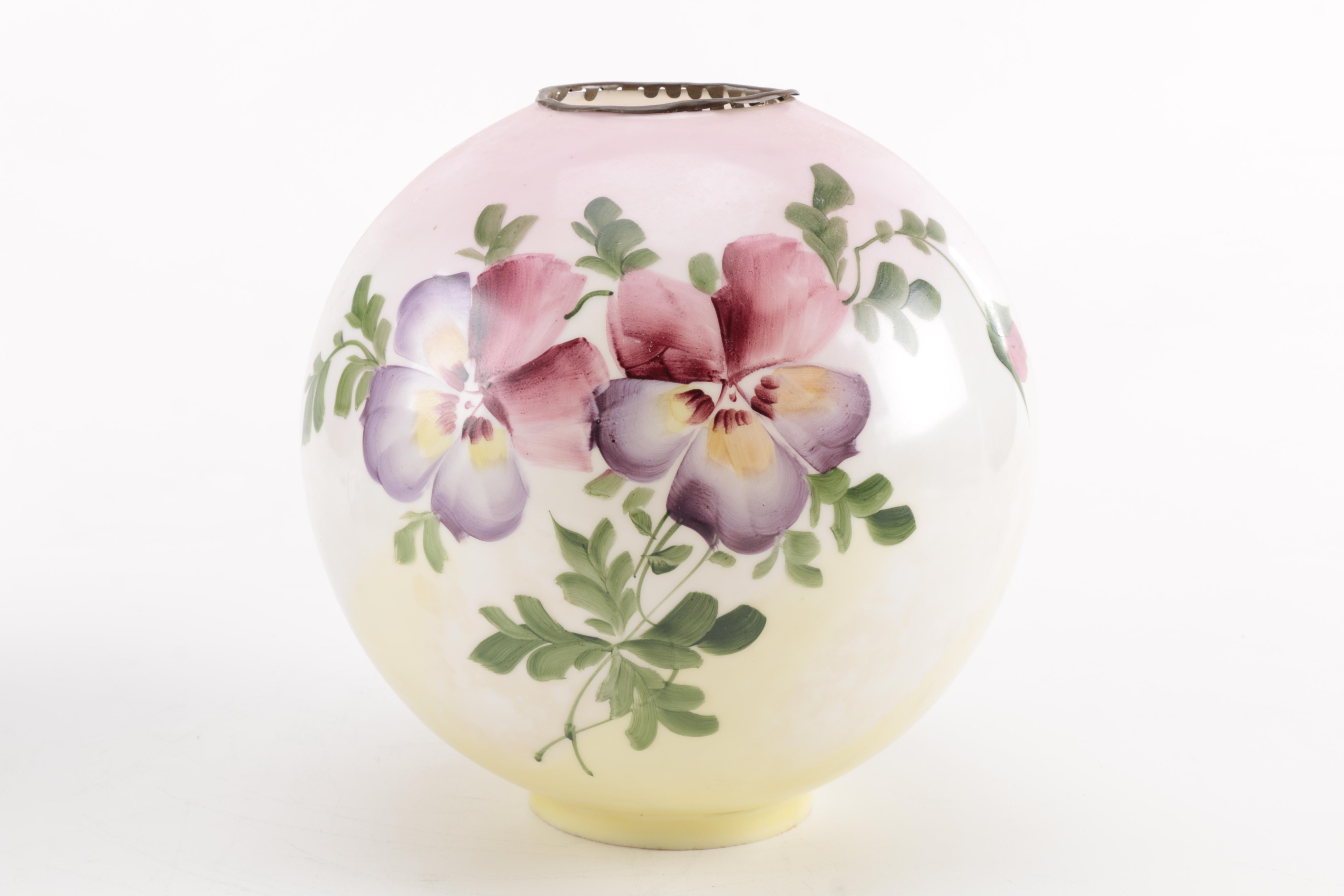 Victorian Style Glass and Brass Table Lamp