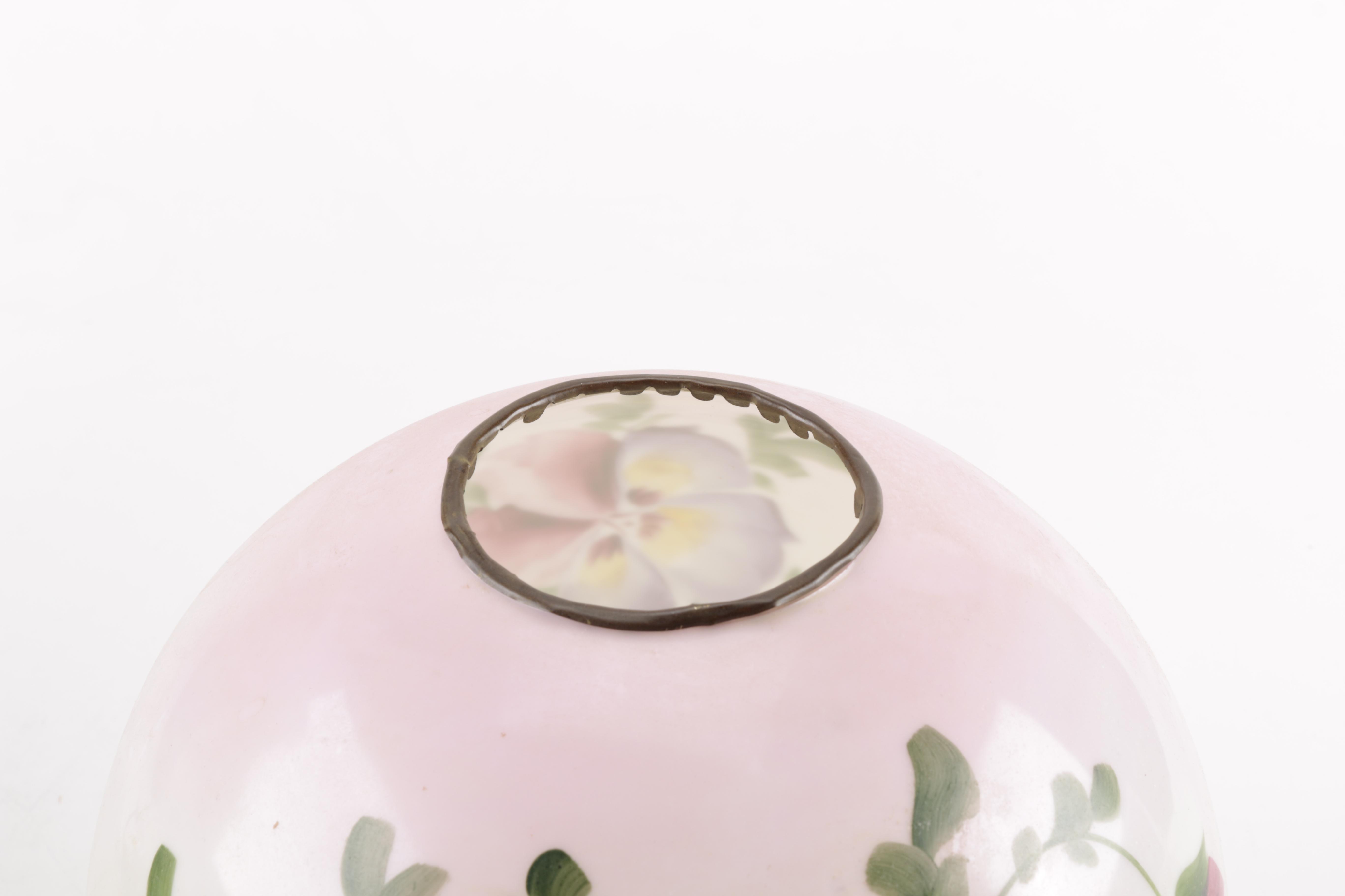 Victorian Style Glass and Brass Table Lamp