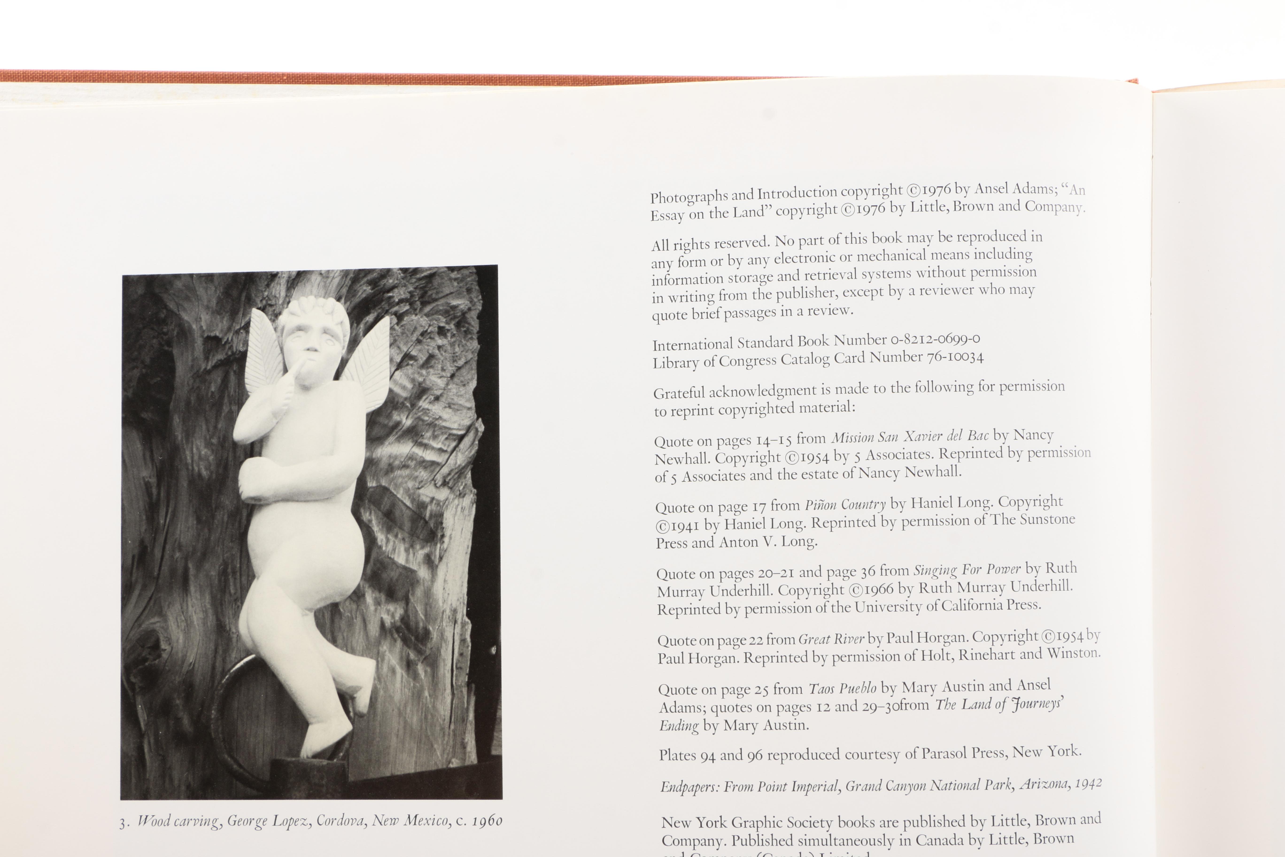 1976 First Edition "Photographs of the Southwest" by Ansel Adams