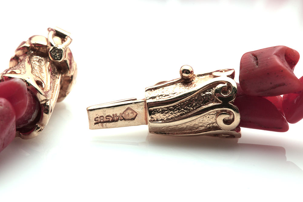 14K Yellow Gold Branch Coral Necklace