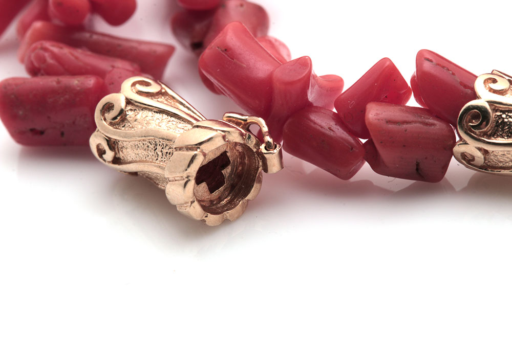 14K Yellow Gold Branch Coral Necklace