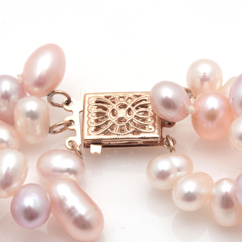 14K Yellow Gold Cultured Freshwater Pearl Necklace