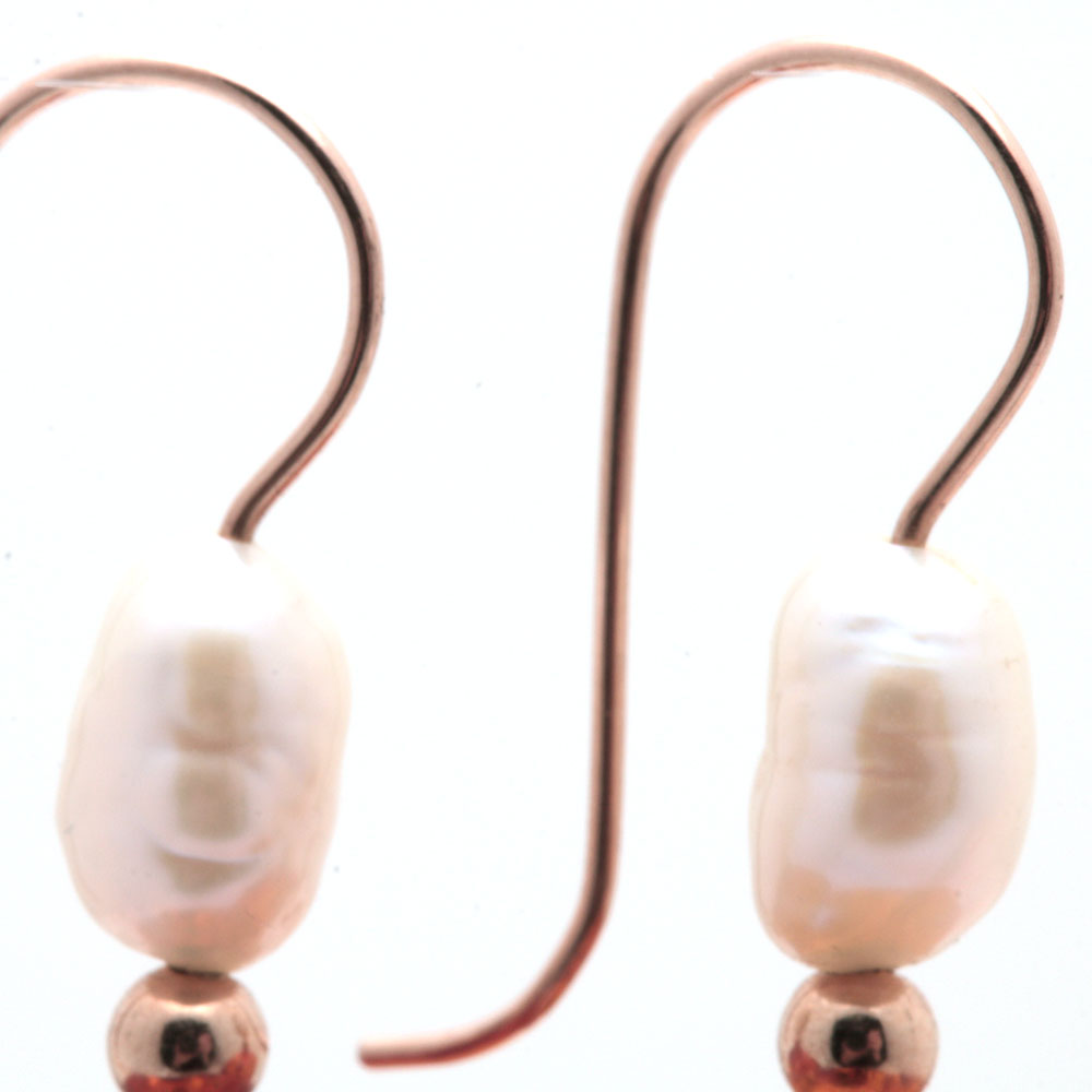 14K Yellow Gold Amber and Cultured Pearl Earrings