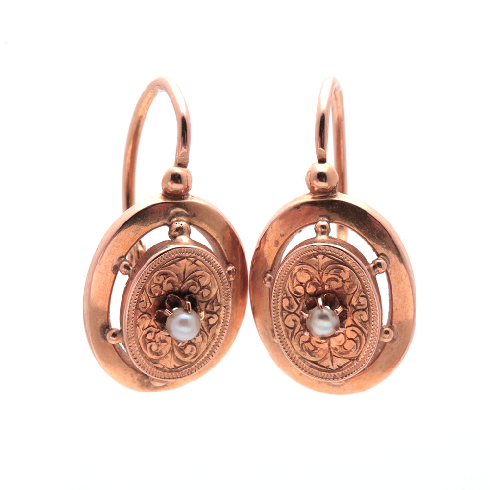 18K Yellow Gold Cultured Pearl Earrings