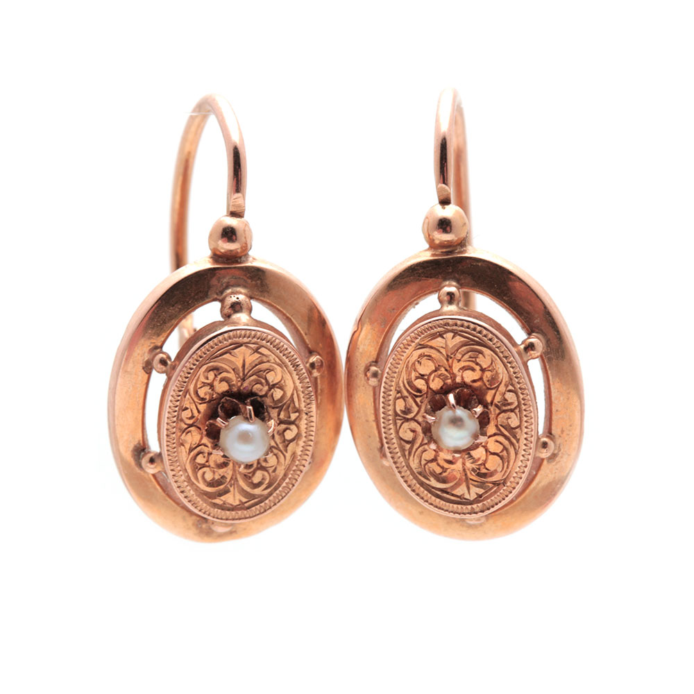 18K Yellow Gold Cultured Pearl Earrings