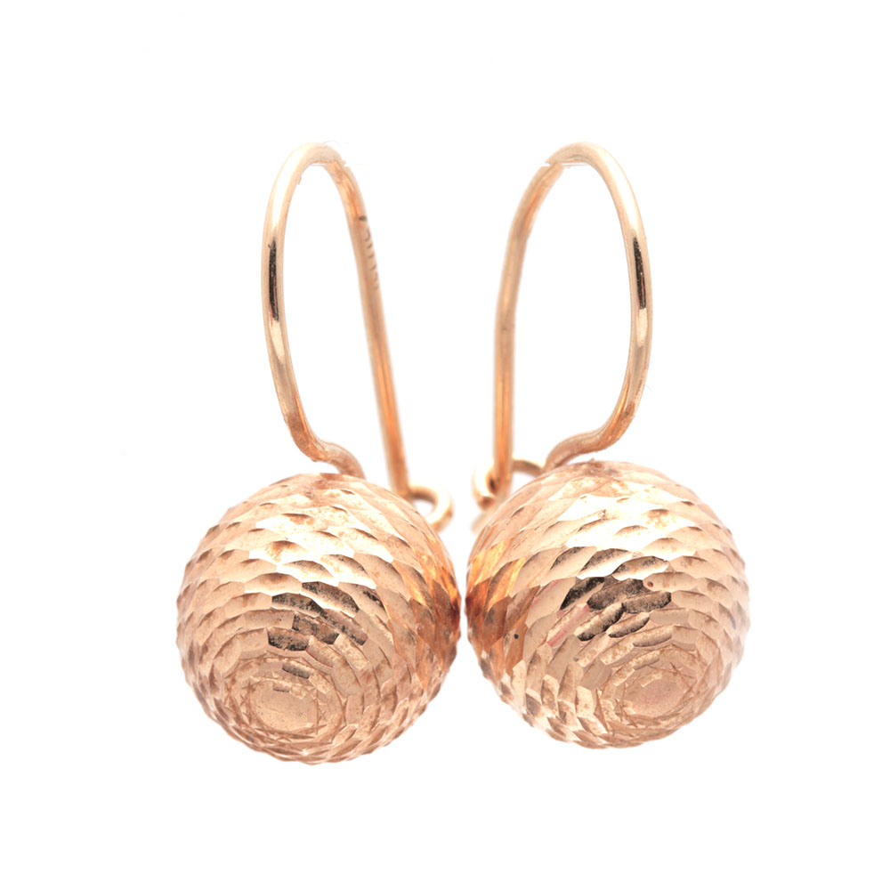 18K Yellow Gold Sphere Earrings