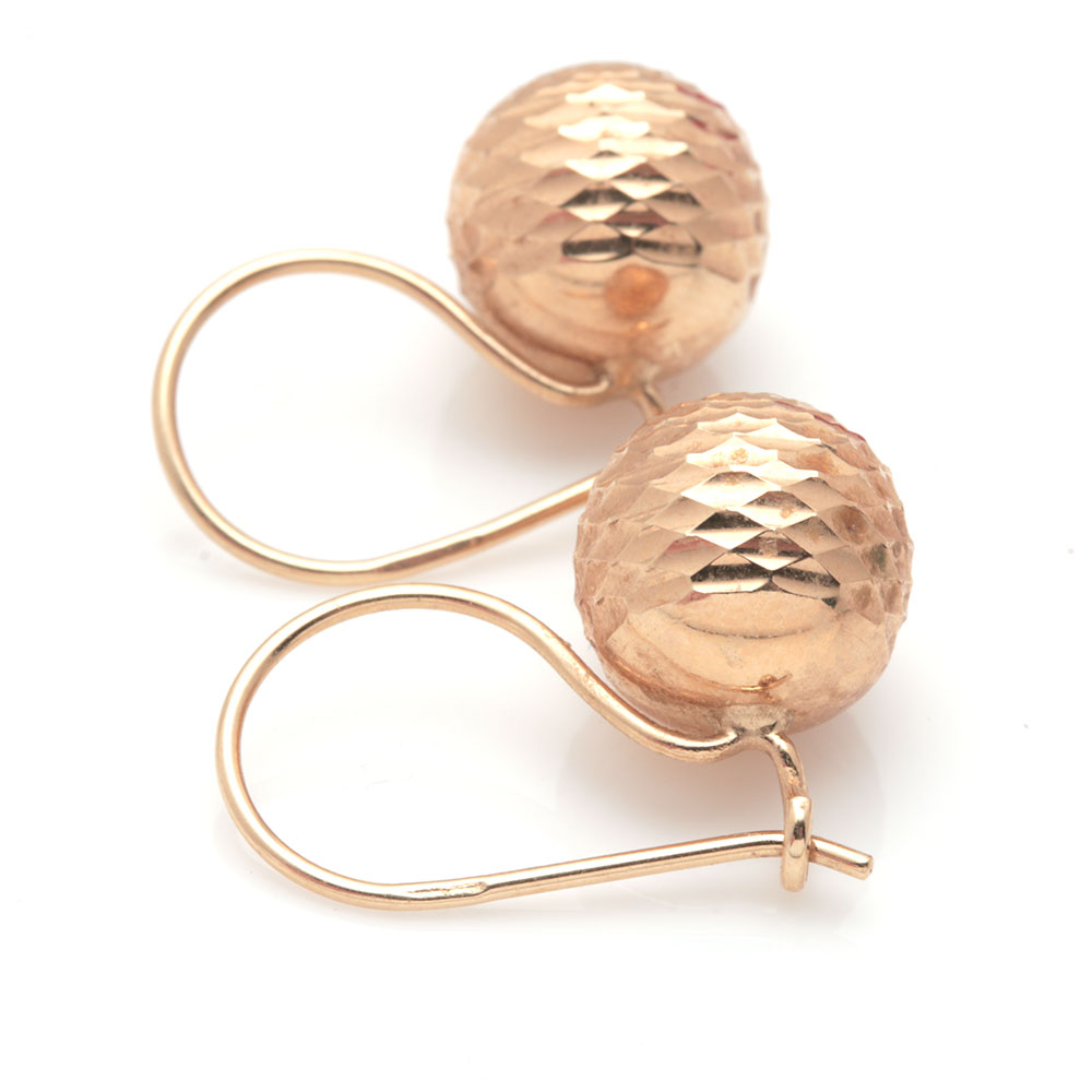 18K Yellow Gold Sphere Earrings