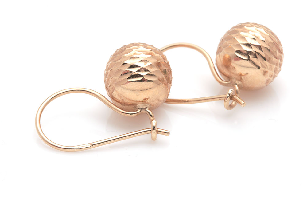 18K Yellow Gold Sphere Earrings