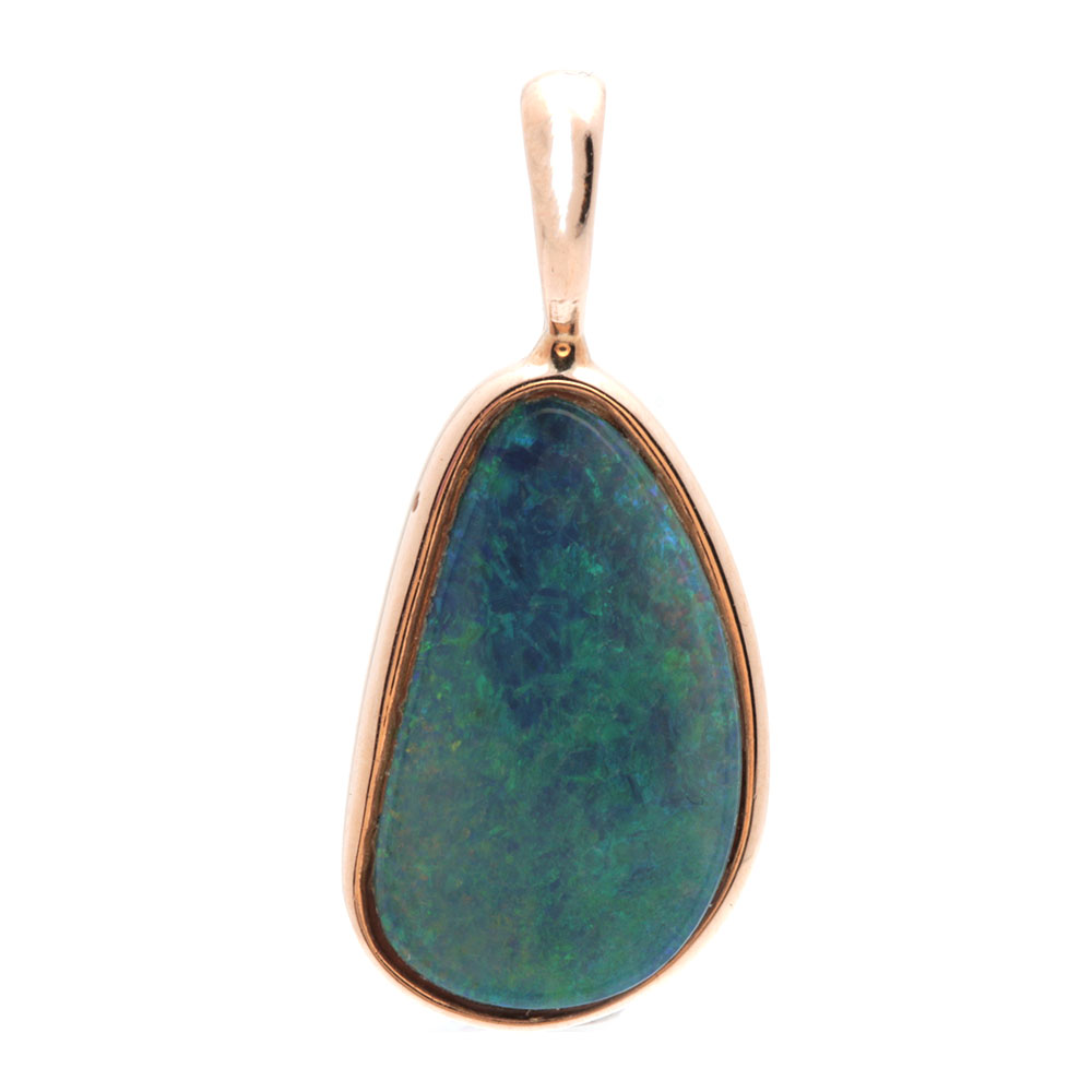 14K Yellow Gold Opal Doublet Pendant