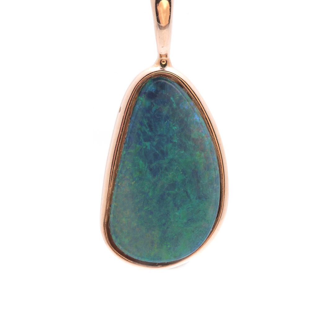 14K Yellow Gold Opal Doublet Pendant