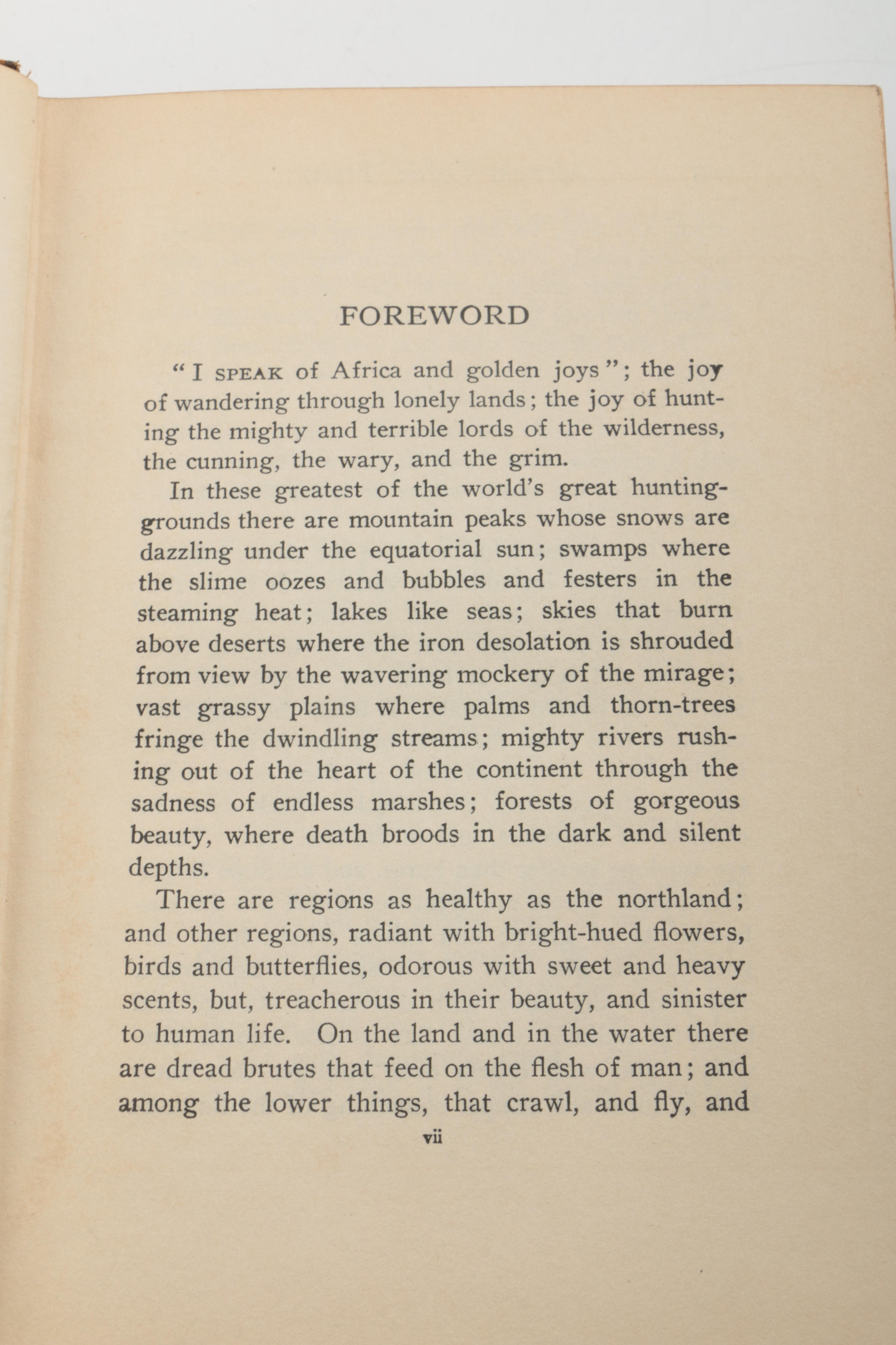 1922 "African Game Trails" Volume I by Theodore Roosevelt