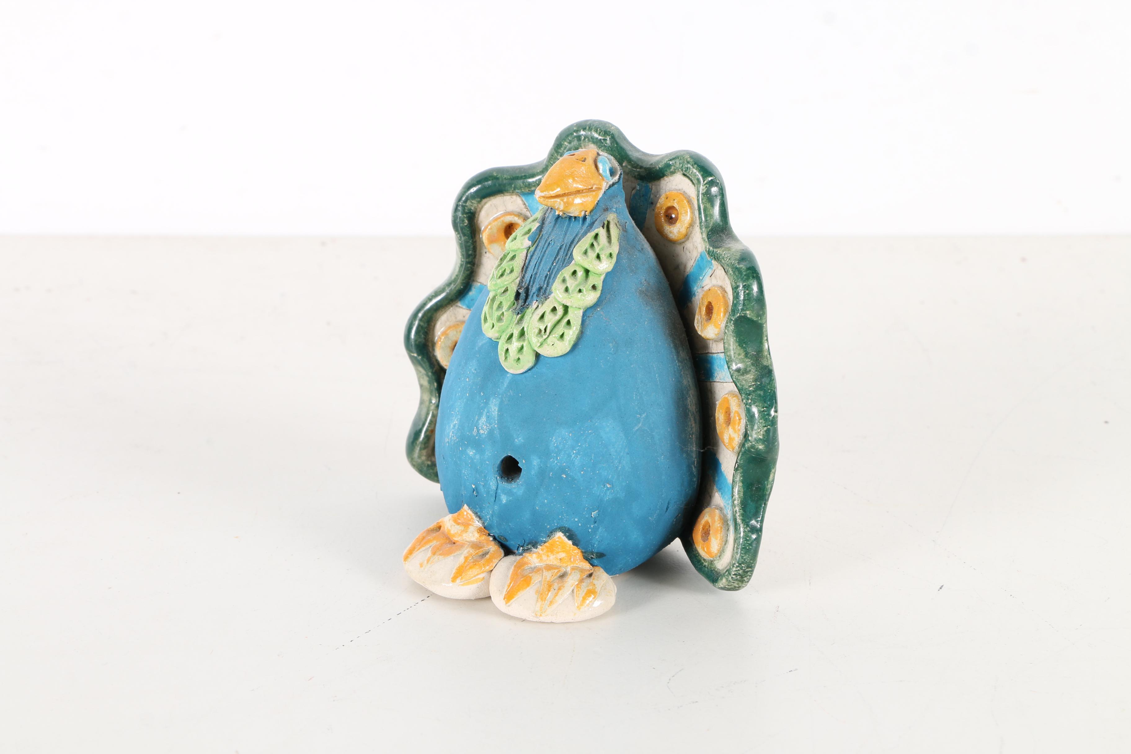 Chris Moses "Turkey and Peacock" Figurines