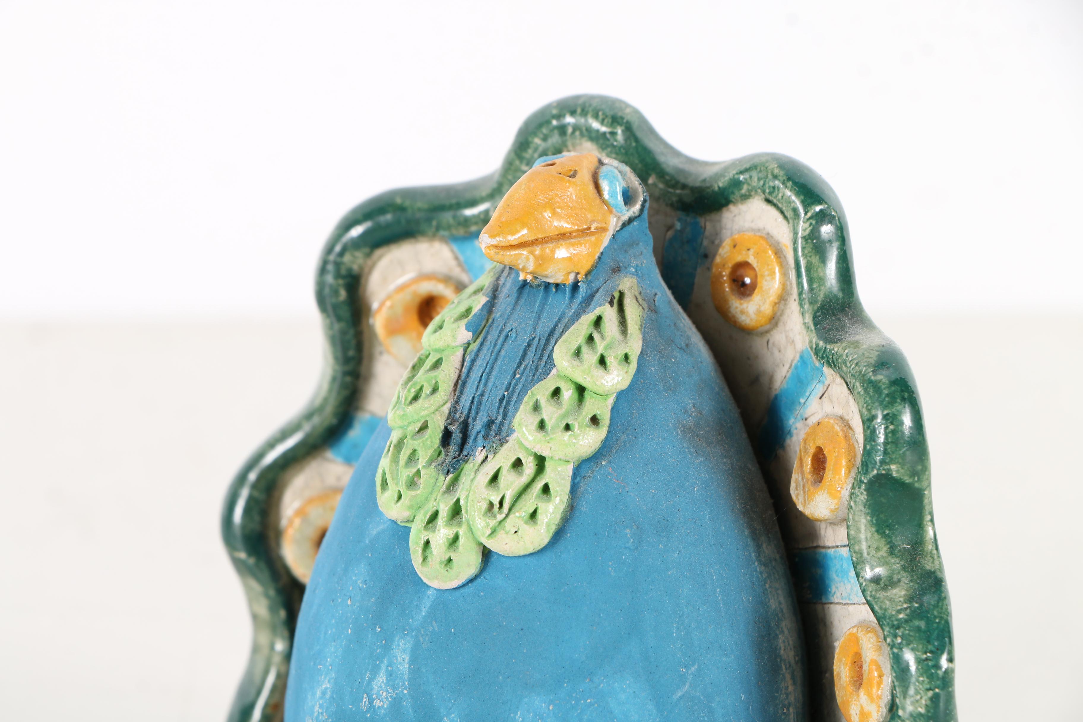 Chris Moses "Turkey and Peacock" Figurines