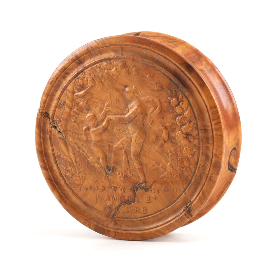 Early 19th Century French Pressed Fruitwood Snuff Box