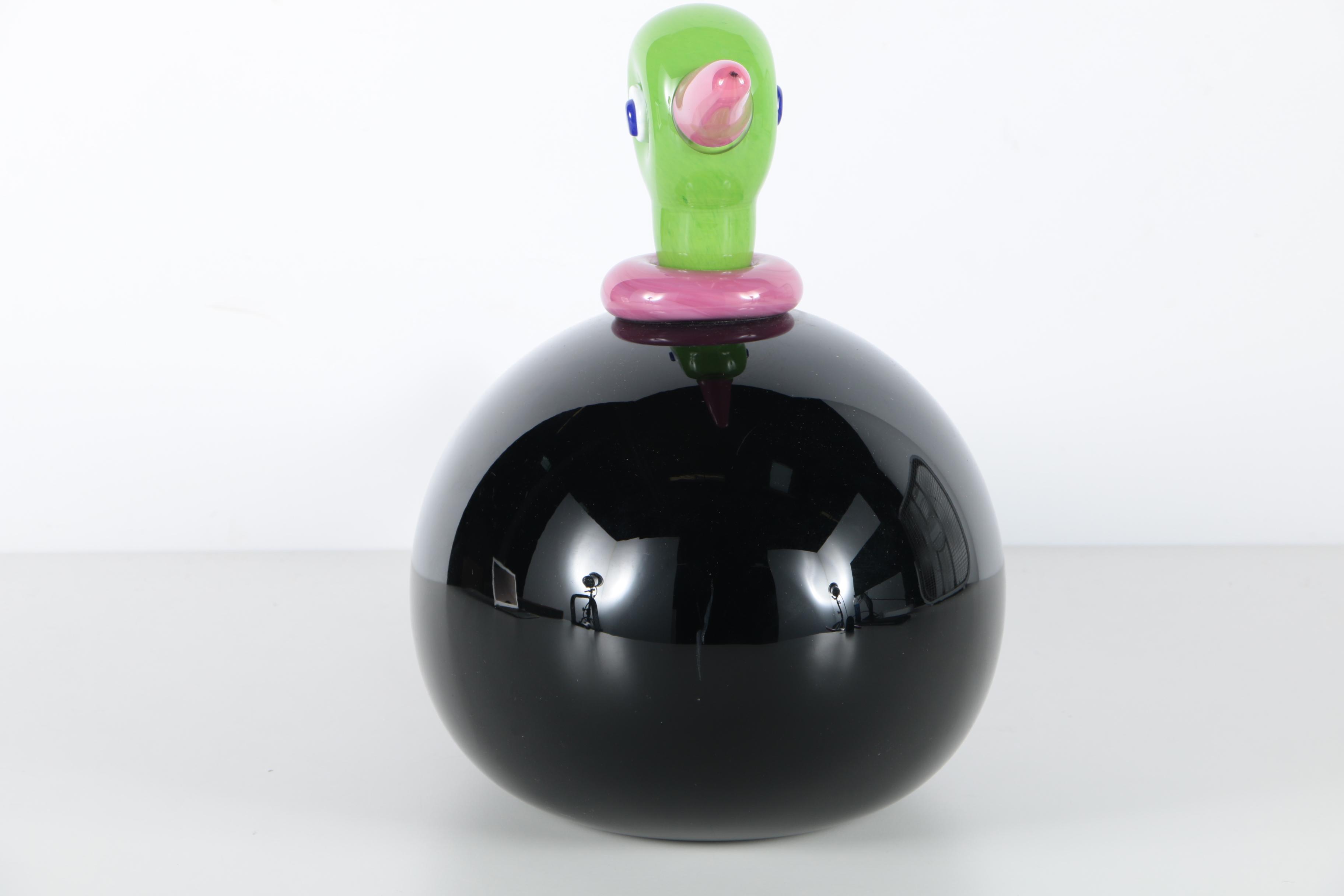 Robbie Miller Signed Art Glass Duck Sculpture