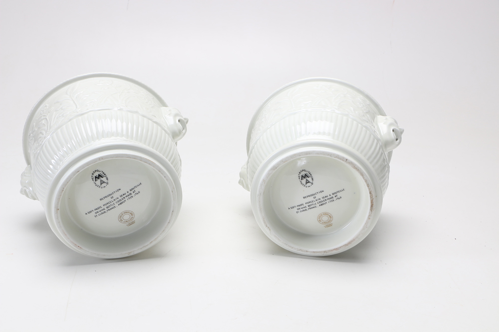 Haviland Limoges Reproduction 18th Century Wine Coolers