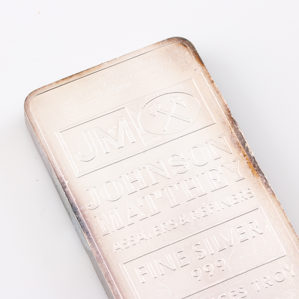 Ten Troy Ounce Johnson Matthey Silver Bar