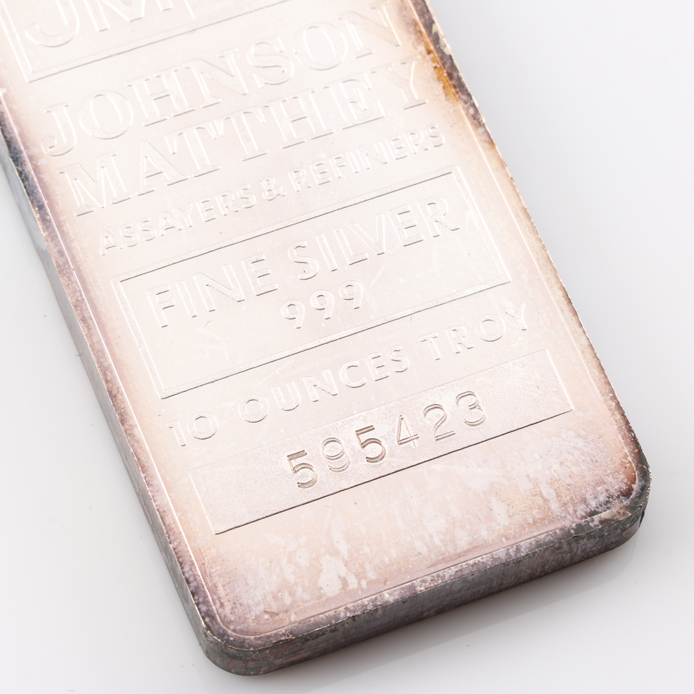 Ten Troy Ounce Johnson Matthey Silver Bar