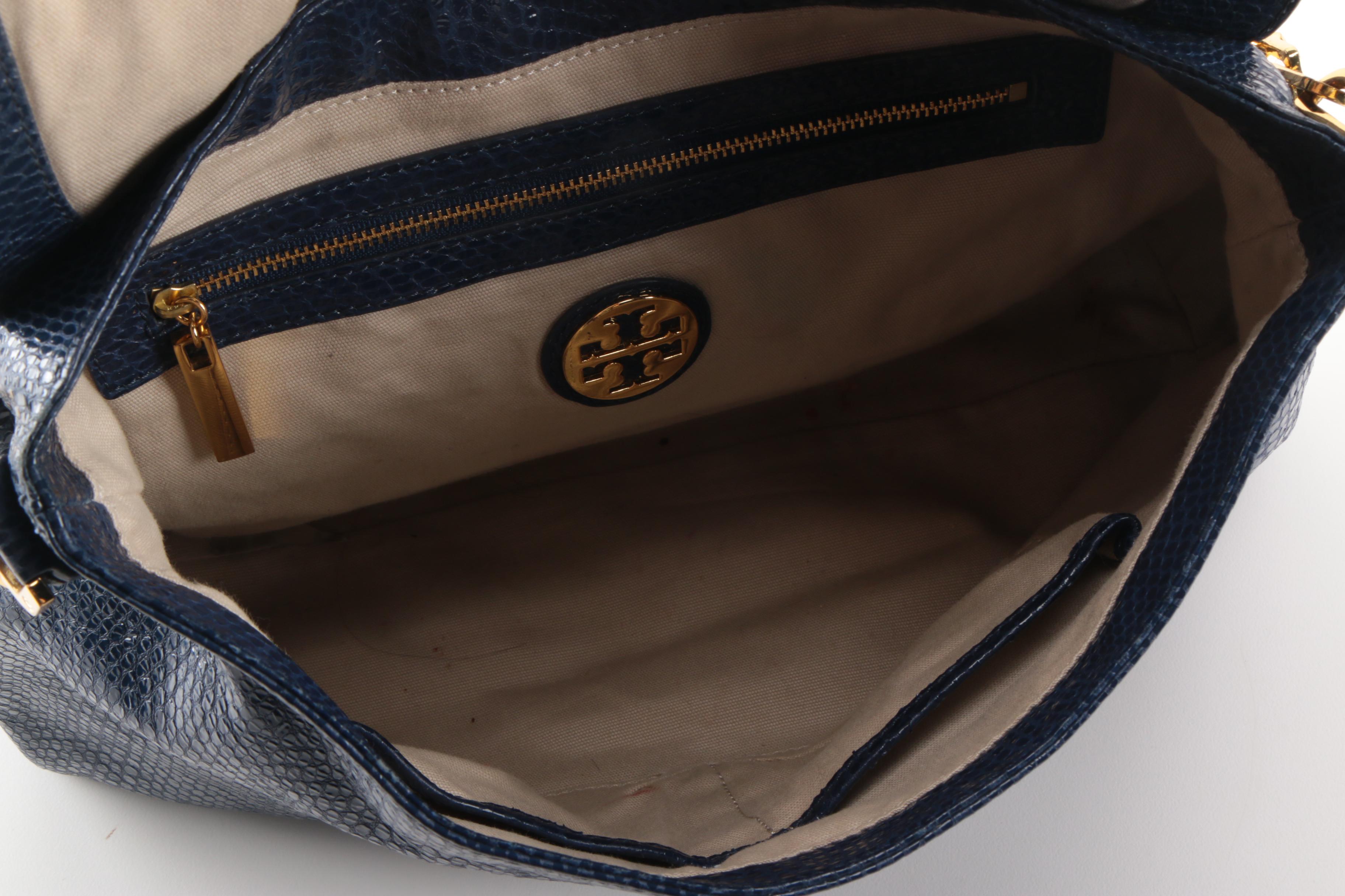 Tory Burch Snakeskin Print Hobo Bag