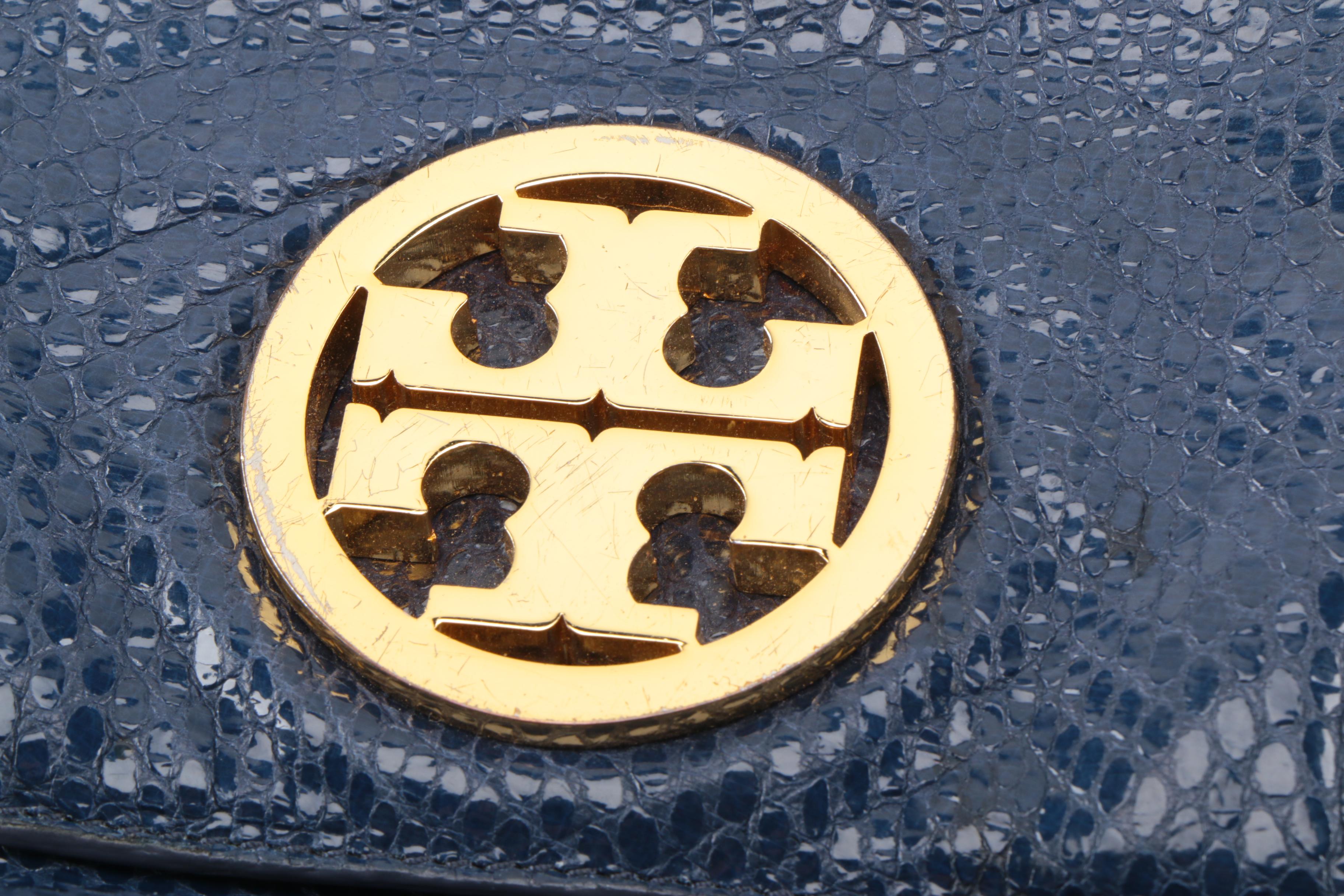 Tory Burch Snakeskin Print Hobo Bag