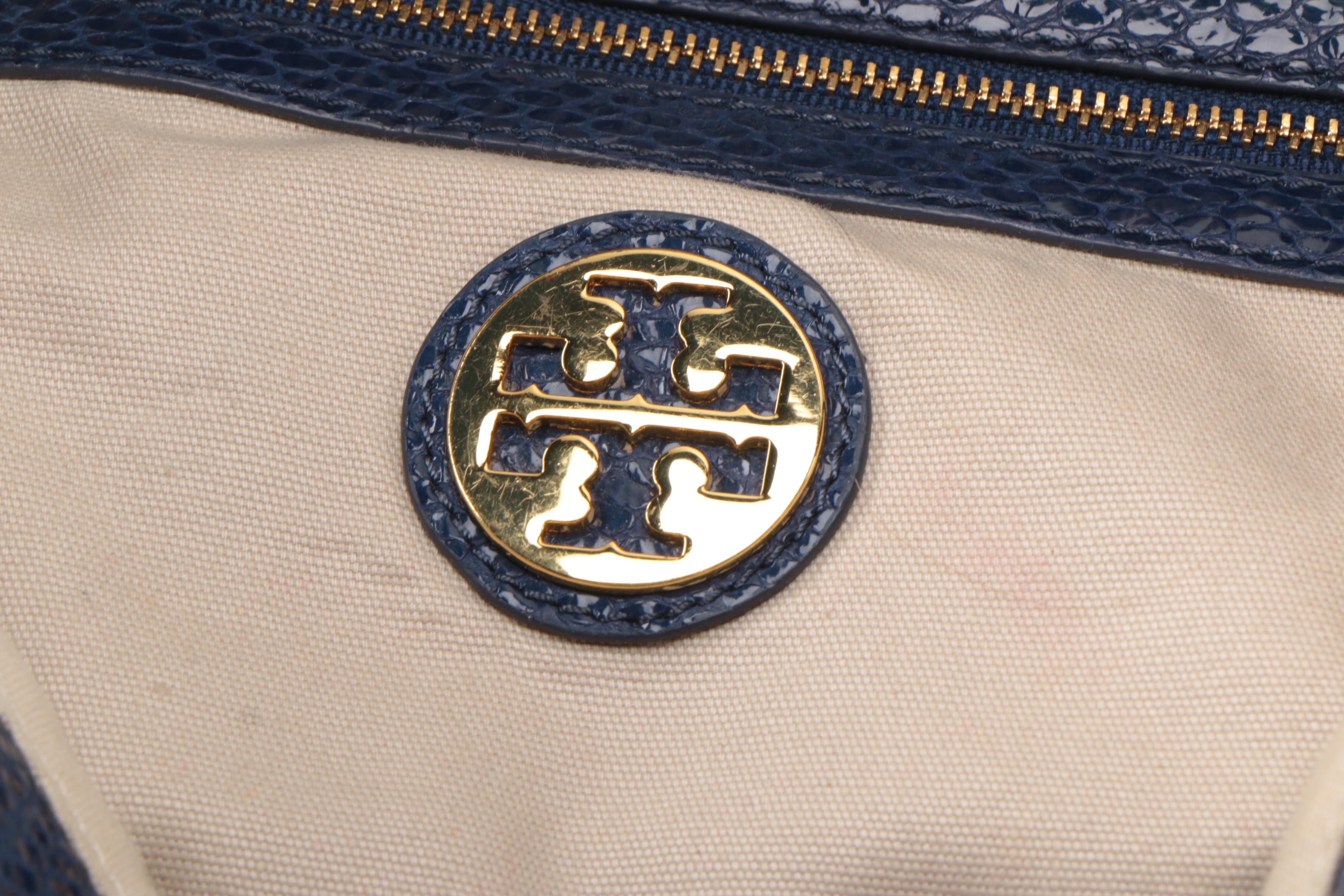 Tory Burch Snakeskin Print Hobo Bag