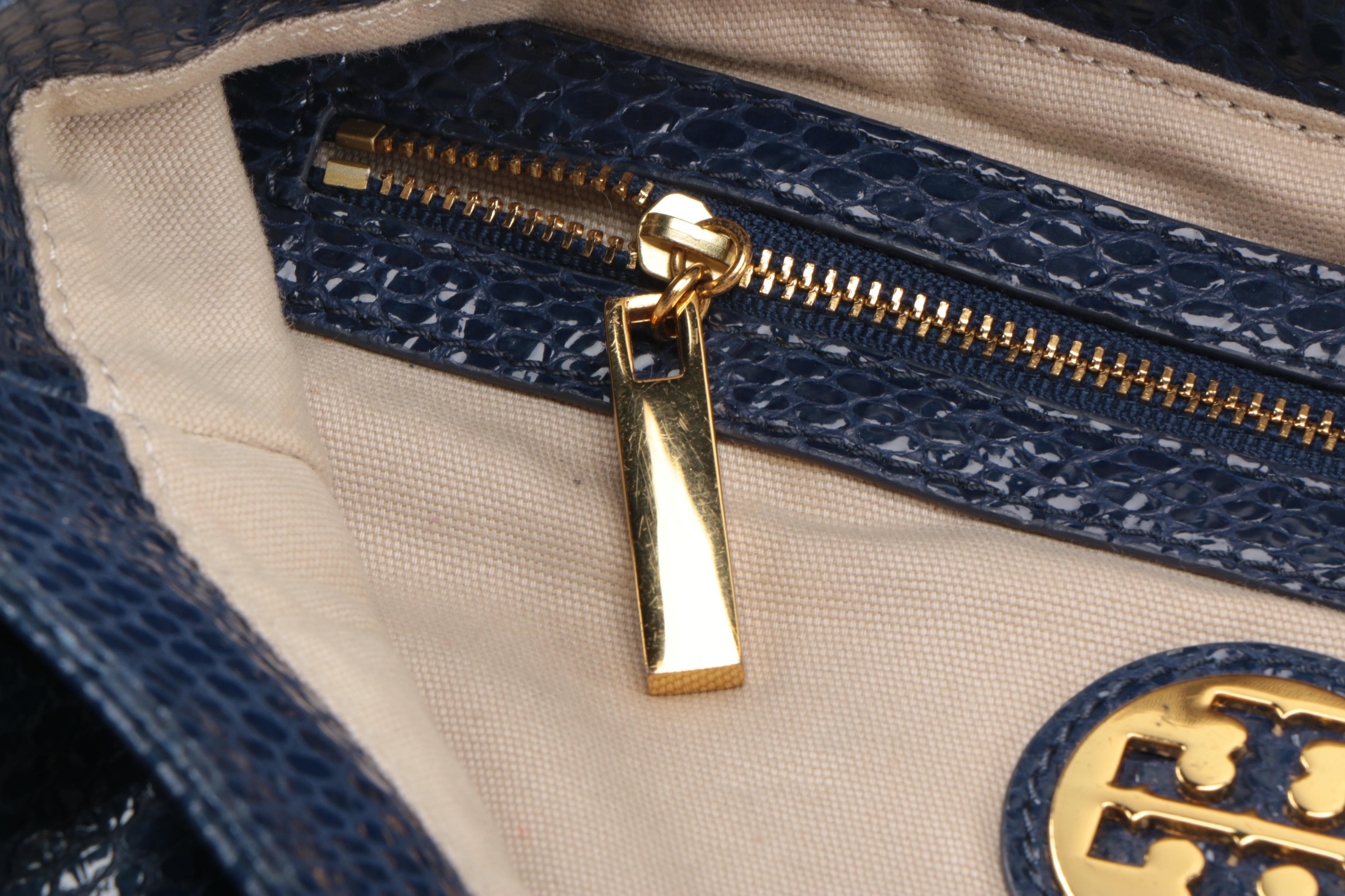 Tory Burch Snakeskin Print Hobo Bag