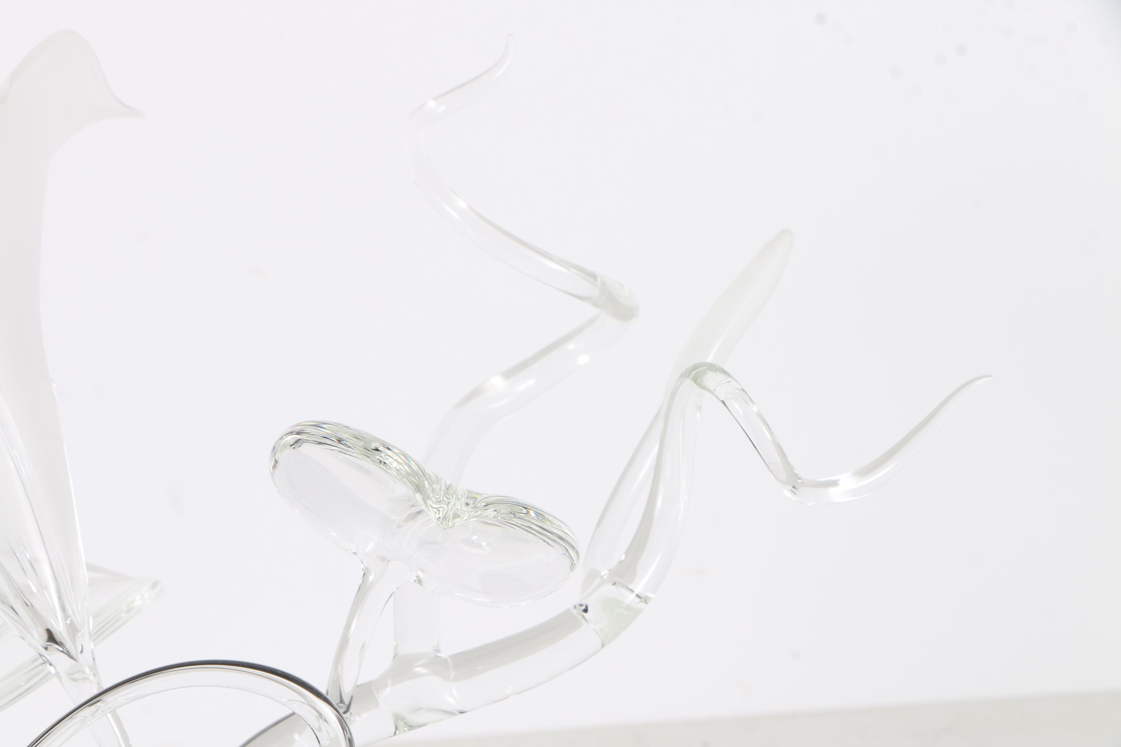 Frabel Studios Hans Godo Frabel Art Glass Sculpture of Flowers