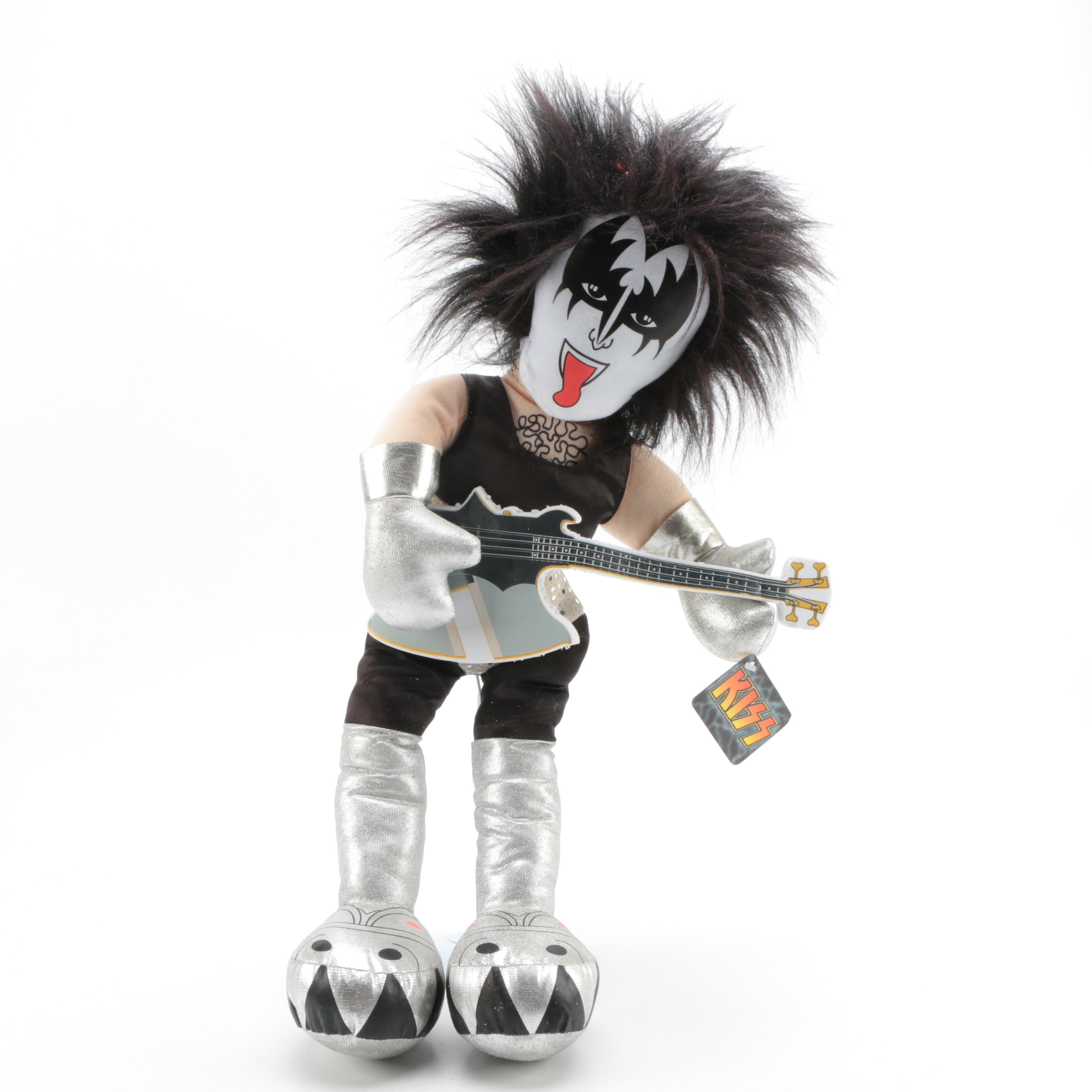 Plush Gene Simmons Kiss Doll and Rock n' Roll Themed Poker Chips