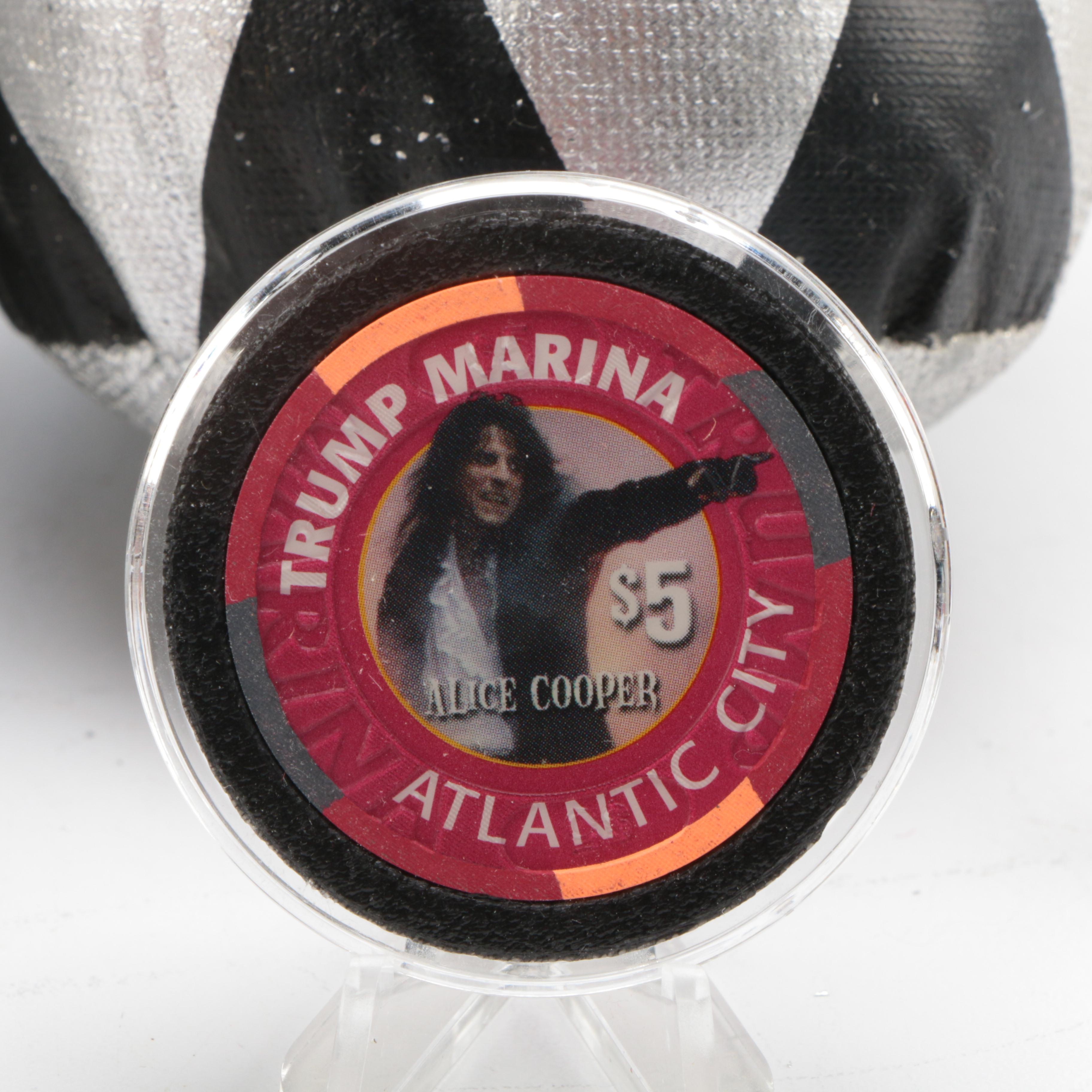 Plush Gene Simmons Kiss Doll and Rock n' Roll Themed Poker Chips