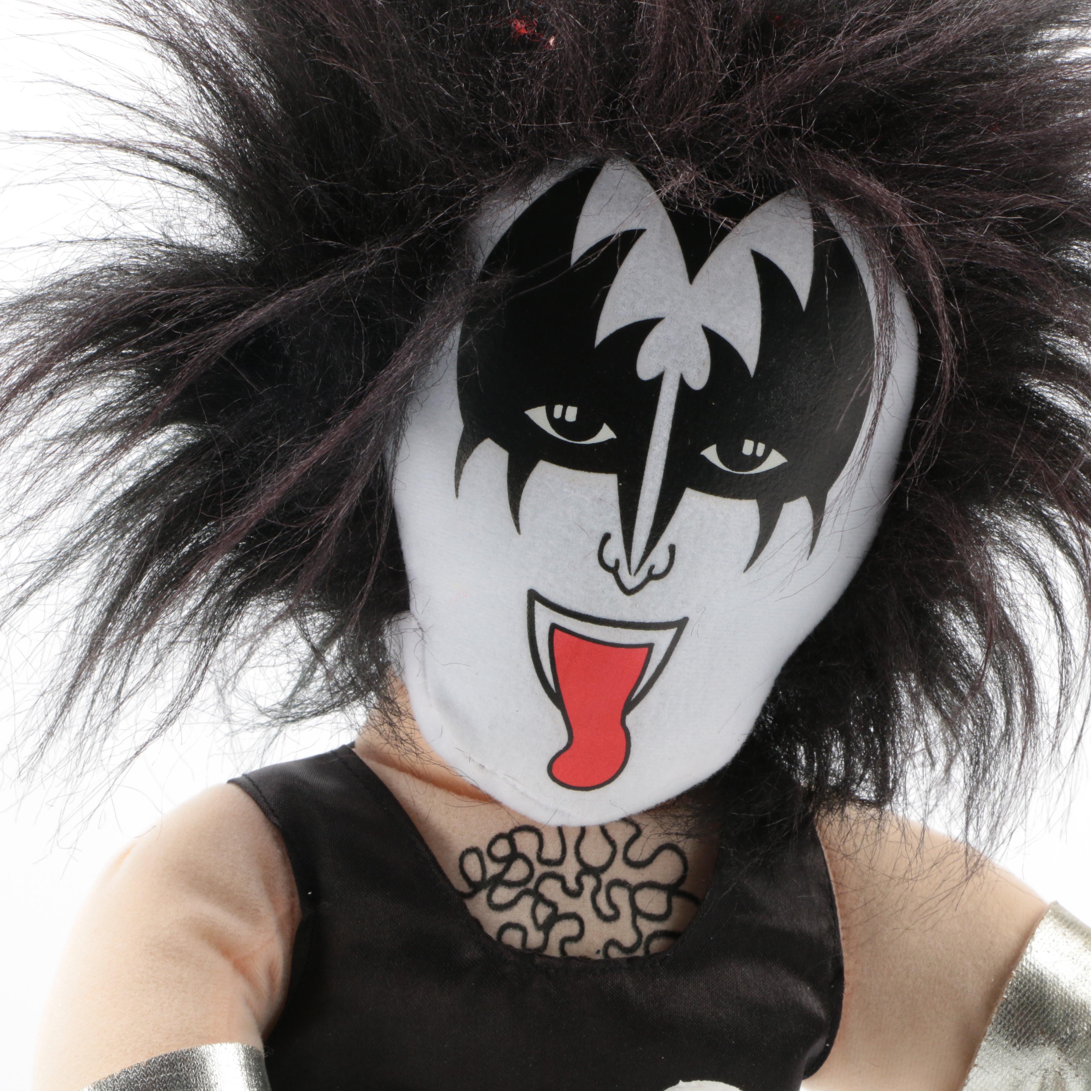 Plush Gene Simmons Kiss Doll and Rock n' Roll Themed Poker Chips