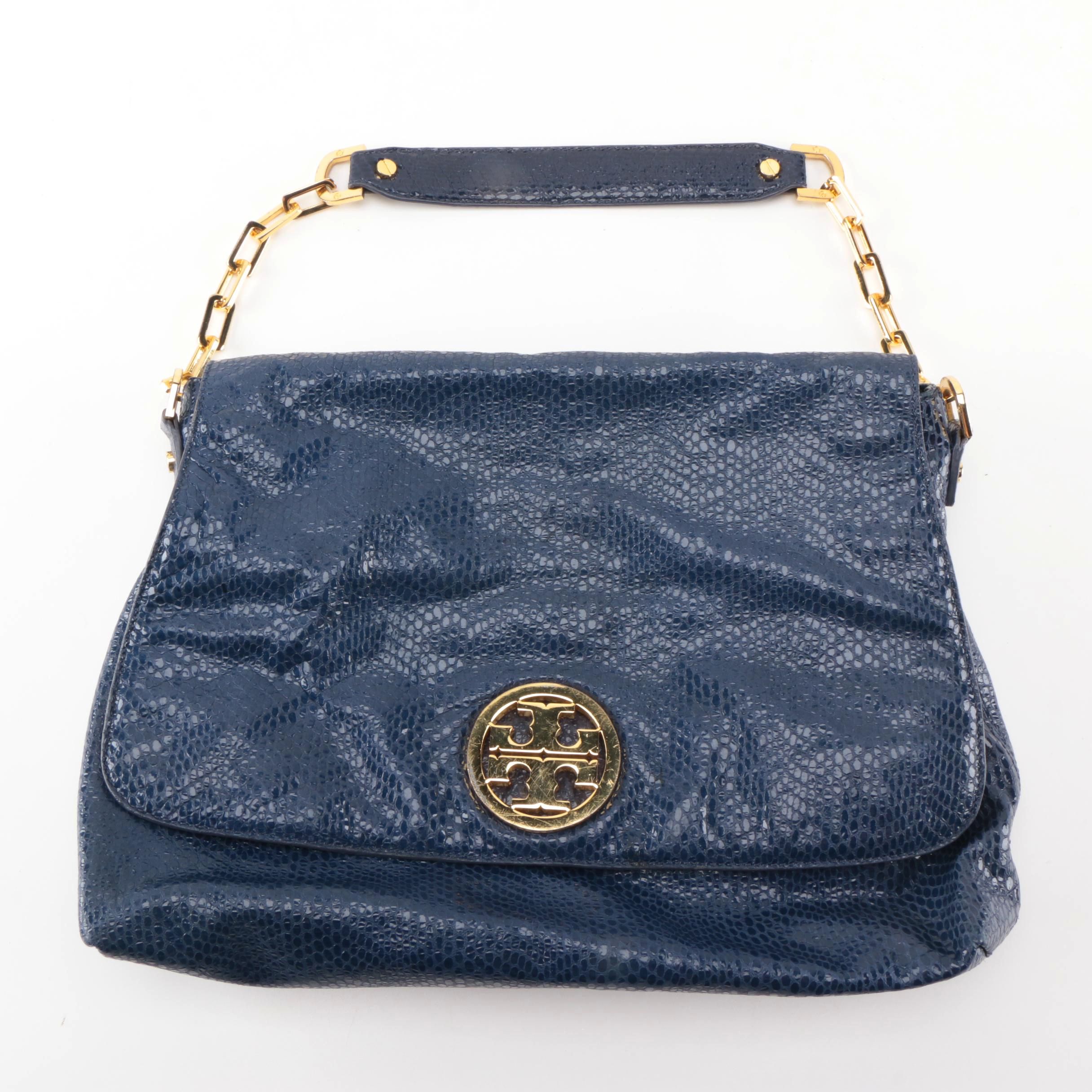 Tory Burch Snakeskin Print Hobo Bag