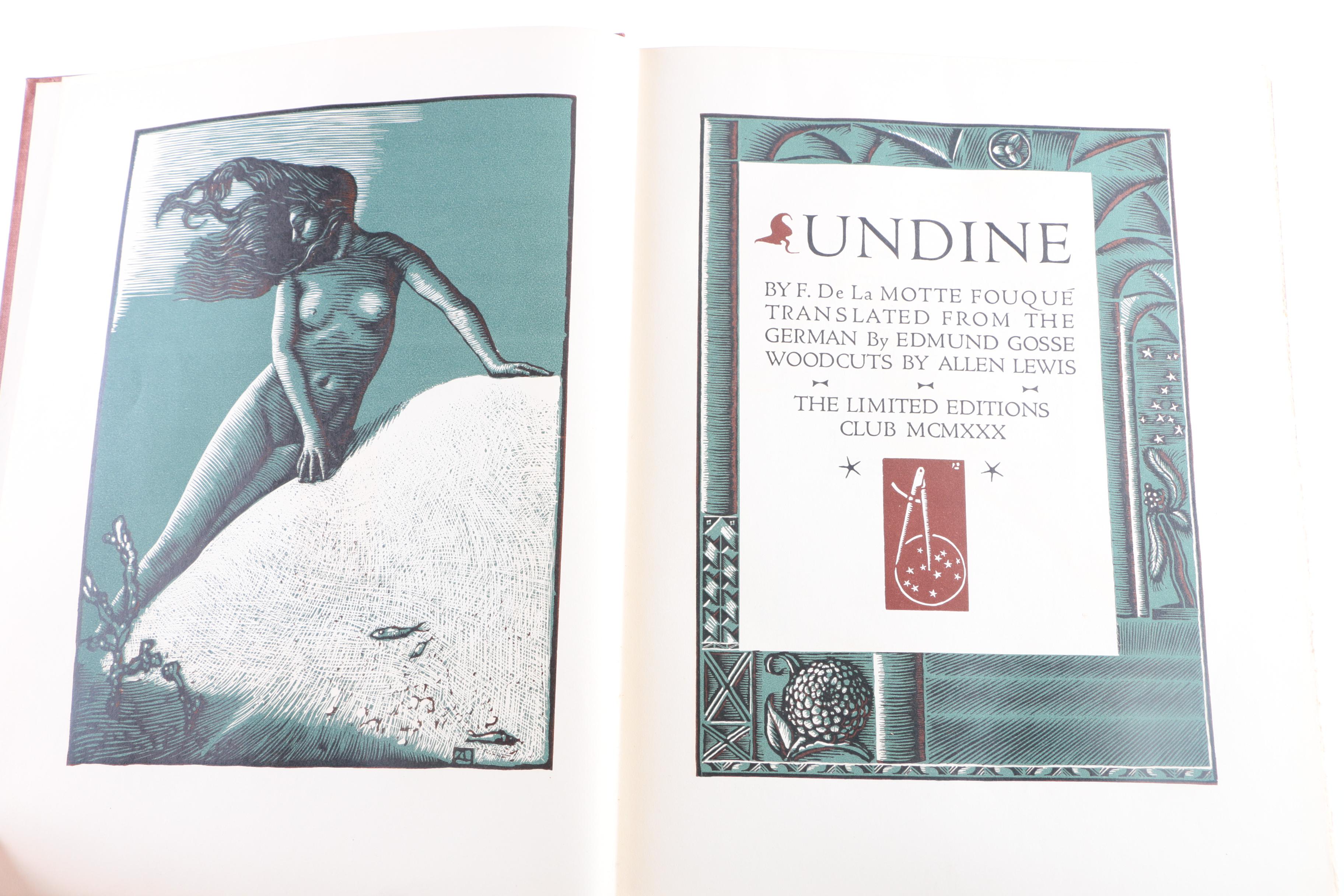 1930 Limited Edition "Undine: A Fairy-Tale Novella" Woodcut Illustrations