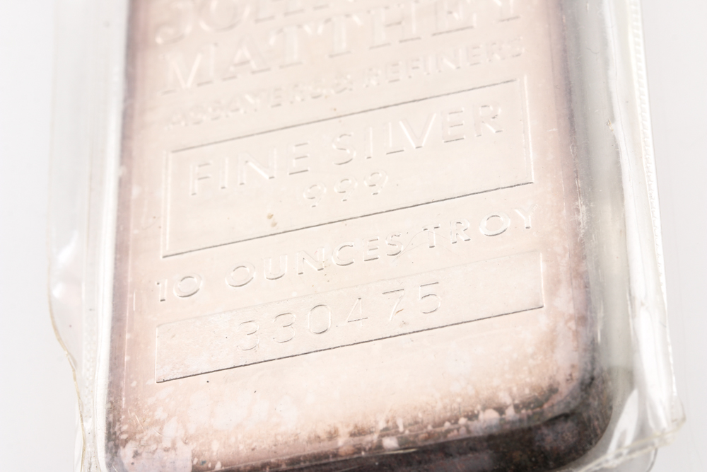 Ten Troy Ounce Johnson Matthey Silver Bar