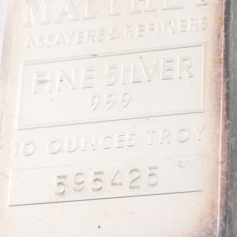 Ten Troy Ounce Johnson Matthey Silver Bar