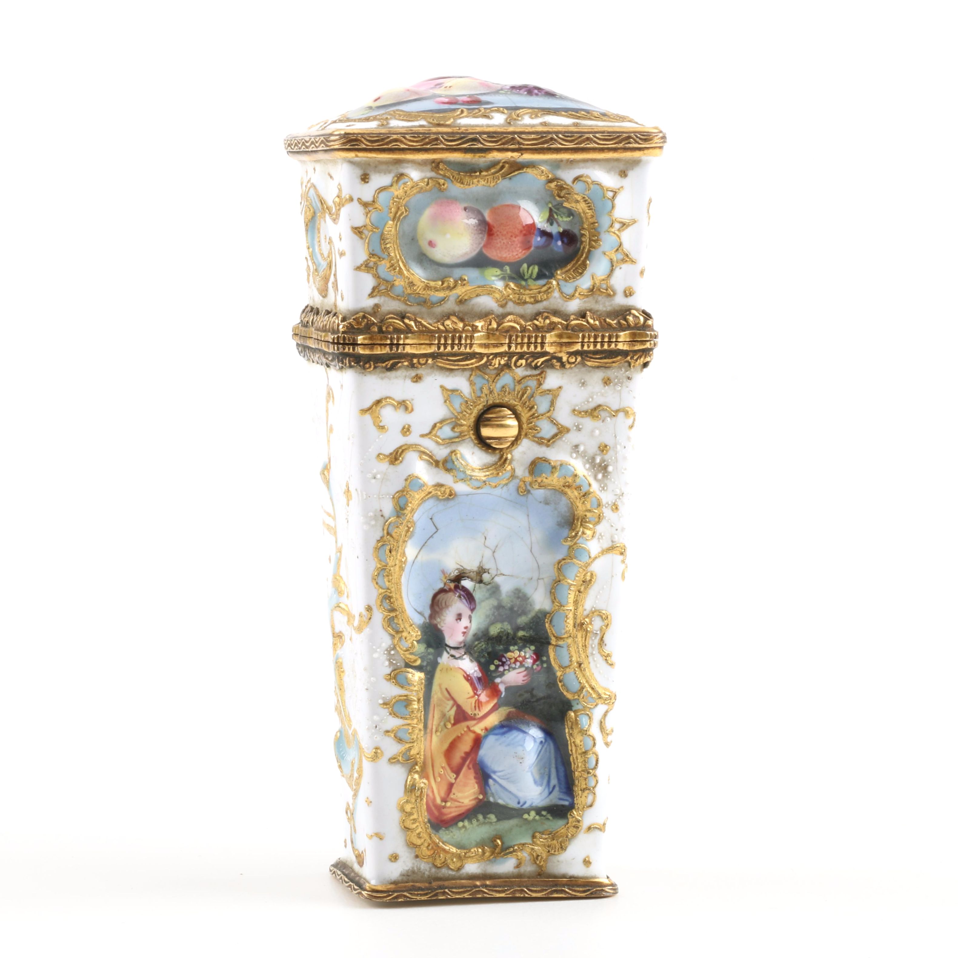 18th Century English Enamel Nécessaire