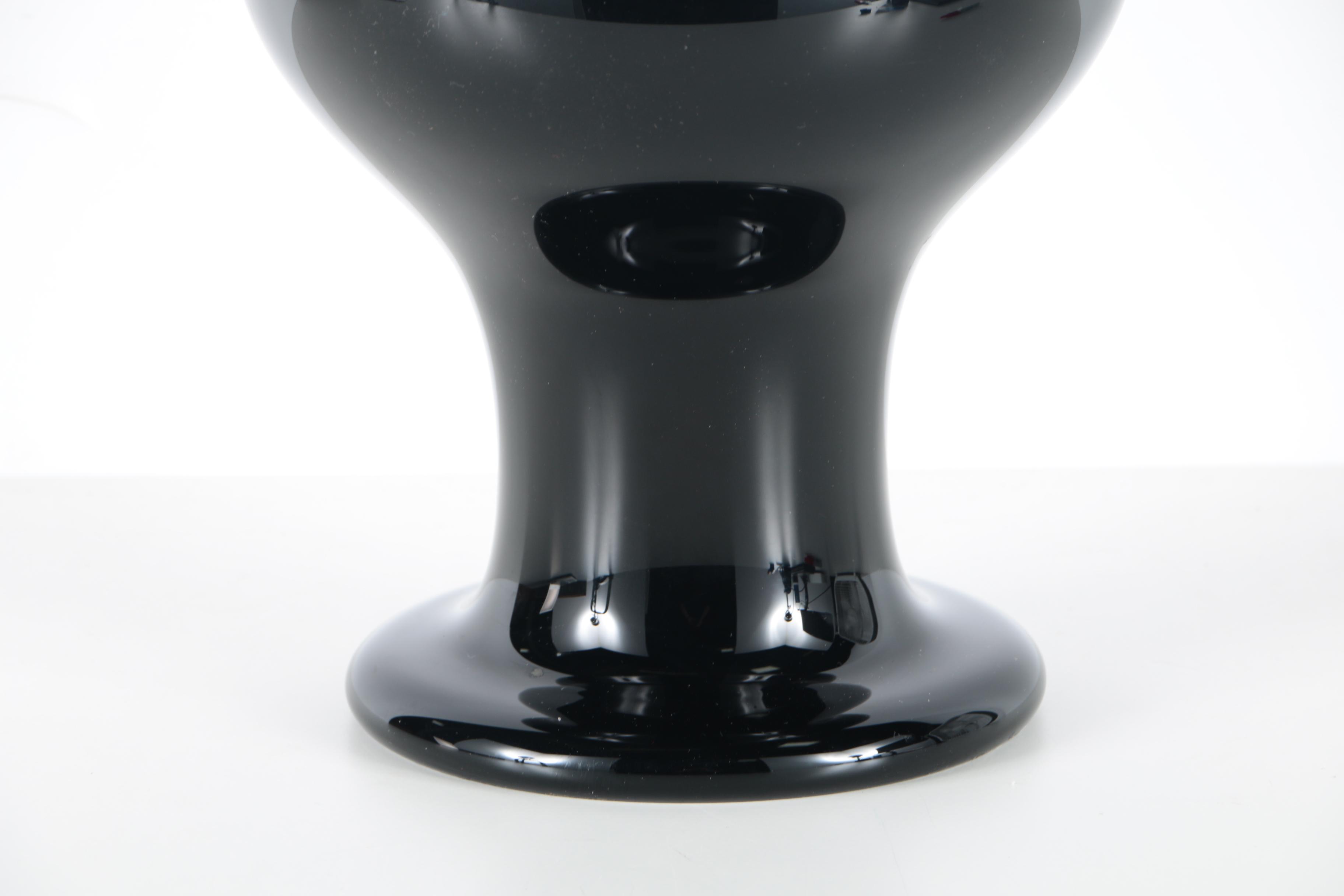 Signed Black and Green Art Glass Lidded Jar by Paul Cunningham