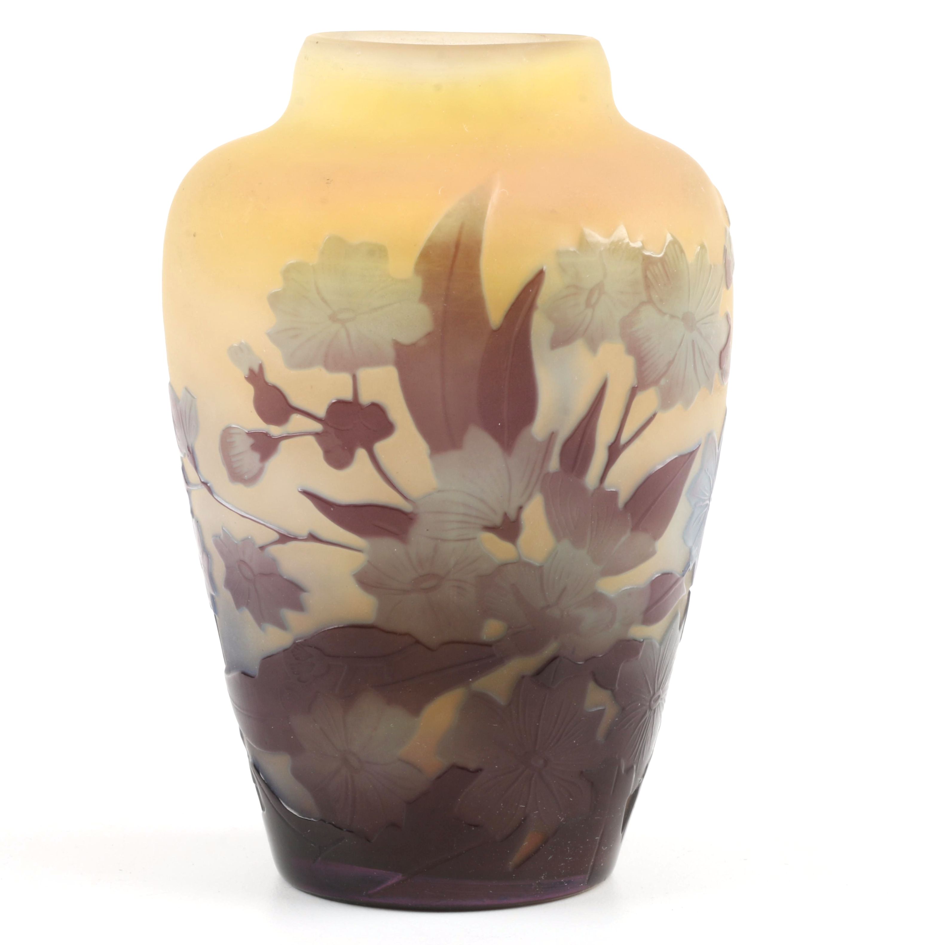 Circa 1900 Emile Gallé (French 1846-1904) Art Nouveau Cameo Vase