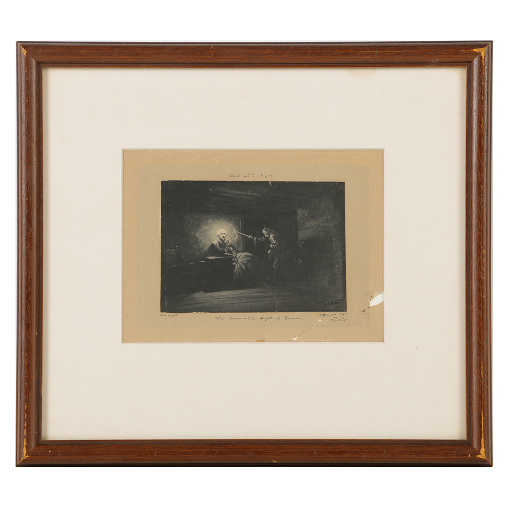 Thomas Nast Lithograph on Paper "The Immortal Light of Genius"