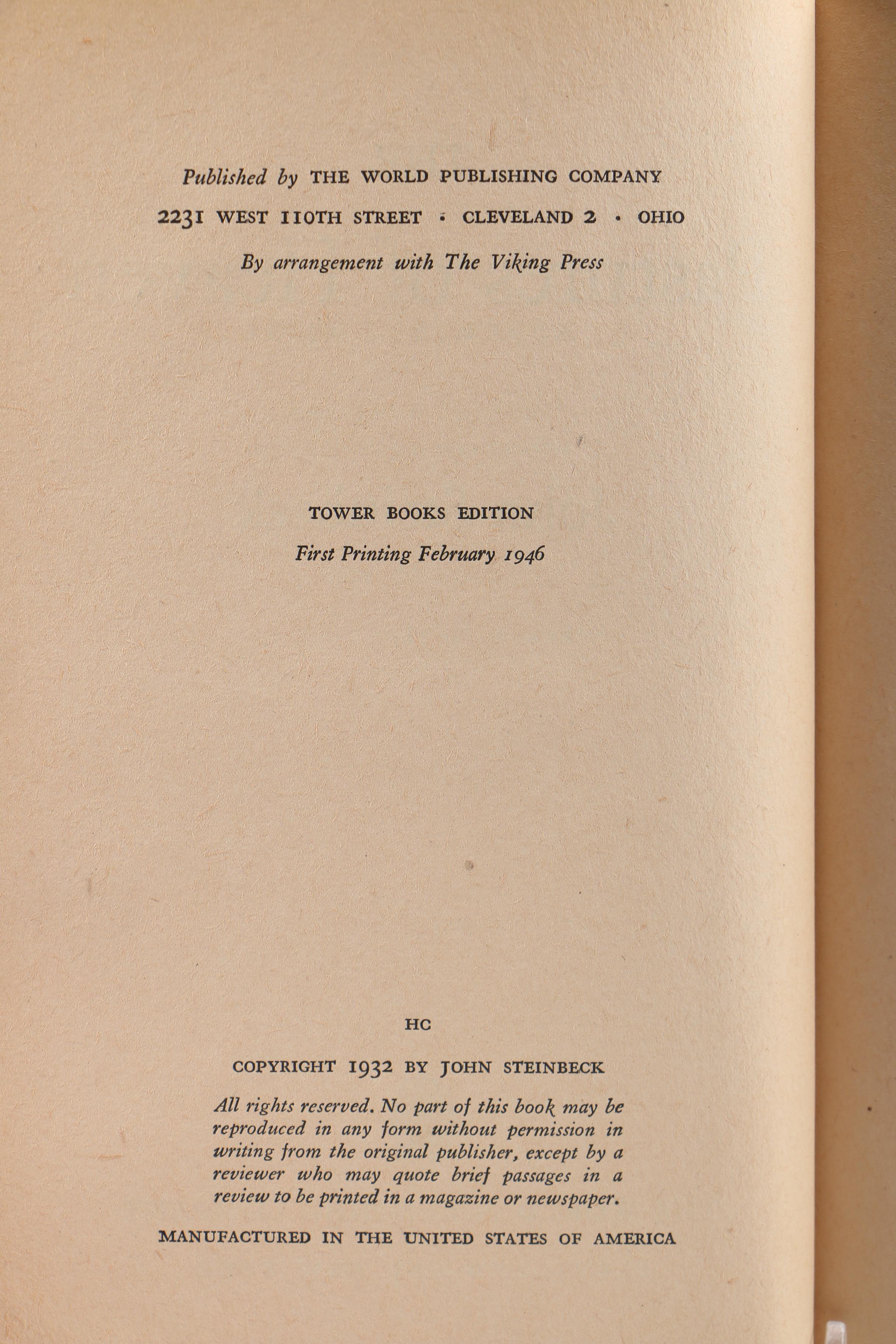 1946 "The Pastures of Heaven" by John Steinbeck