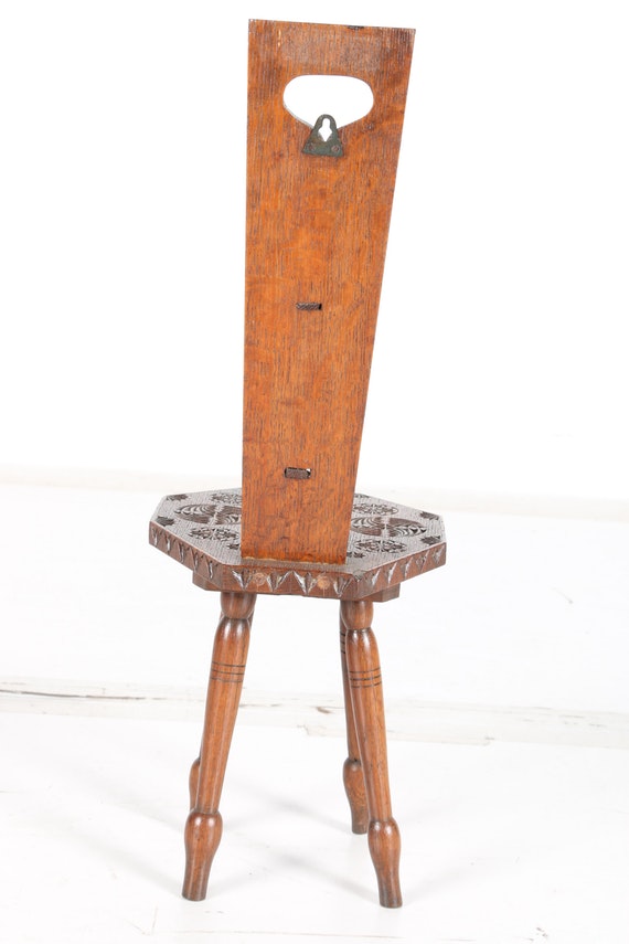 Western European Influenced Carved Oak Hall Chair