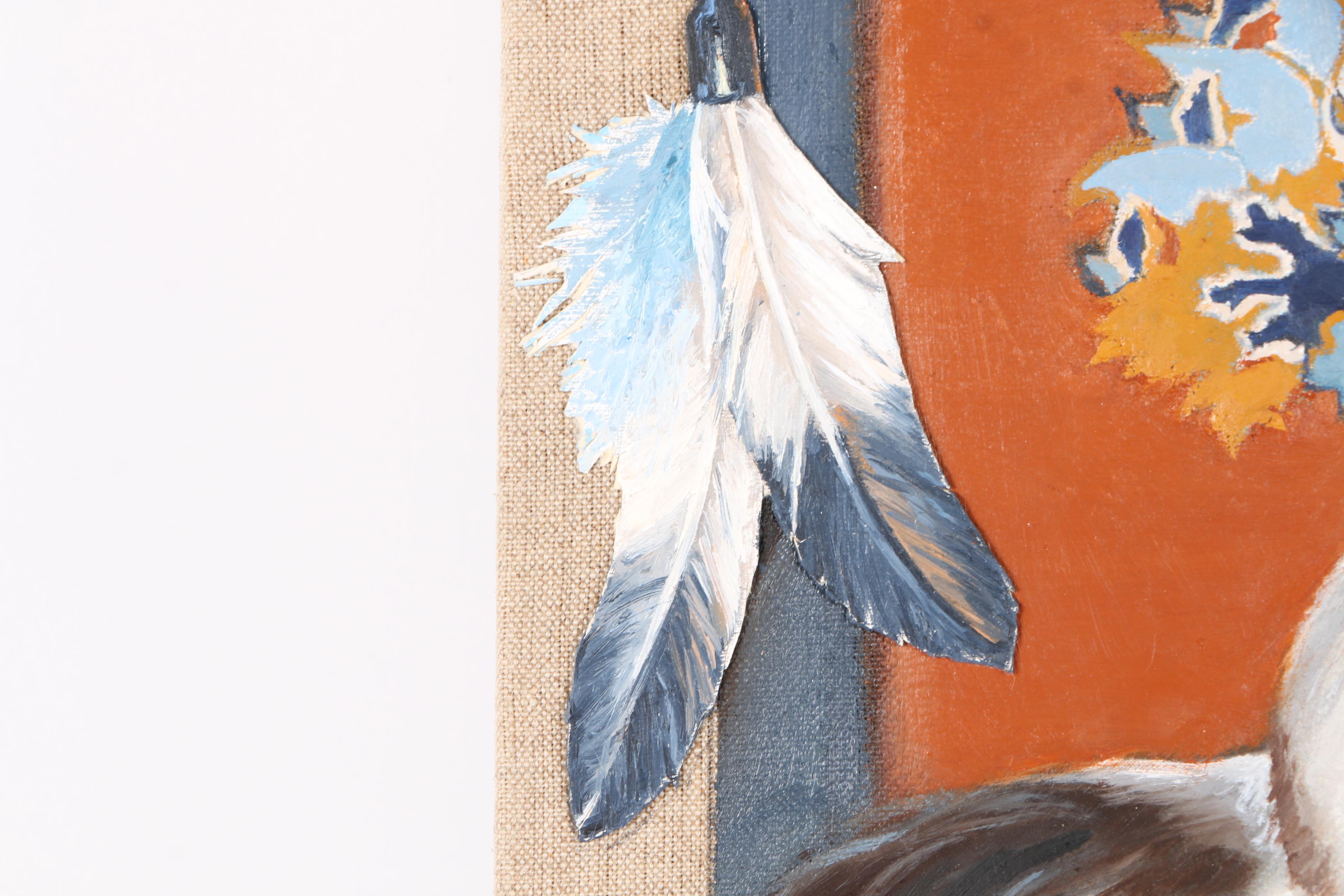 Patricia Hansen Oil Paintings on Mounted Paper "Verity" and "Cabot Magnificat", With Source Photo Contact Sheets