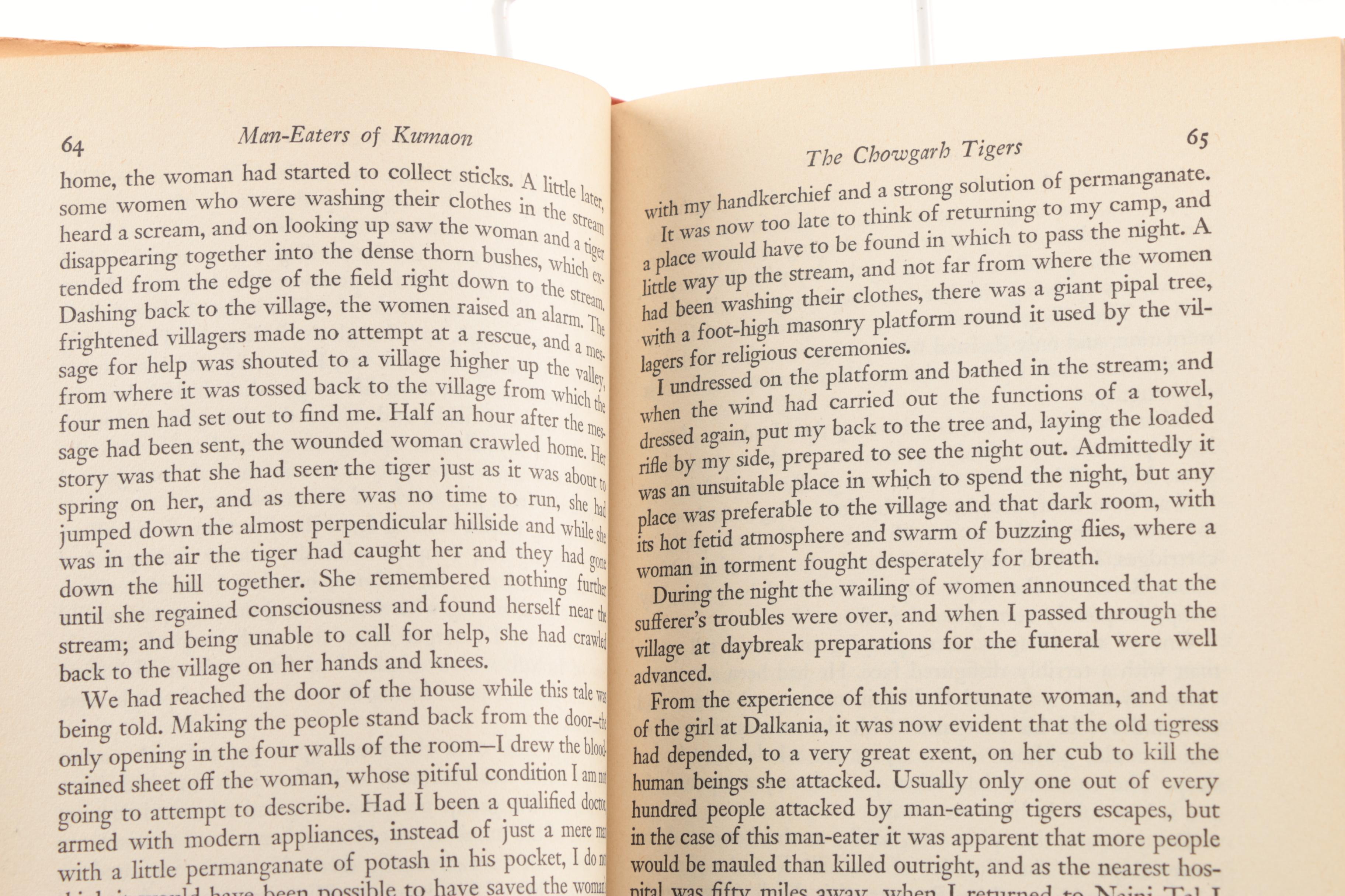 1946 First American Edition "Man-Eaters of Kumaon" by Jim Corbett