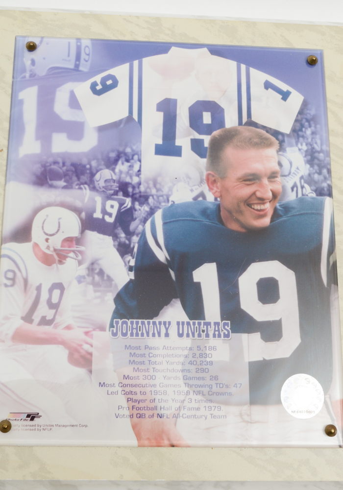 Johnny Unitas Commemorative Plaque