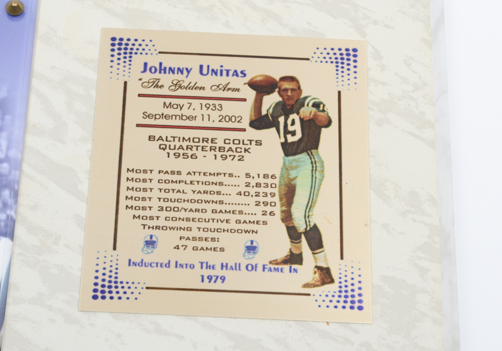 Johnny Unitas Commemorative Plaque